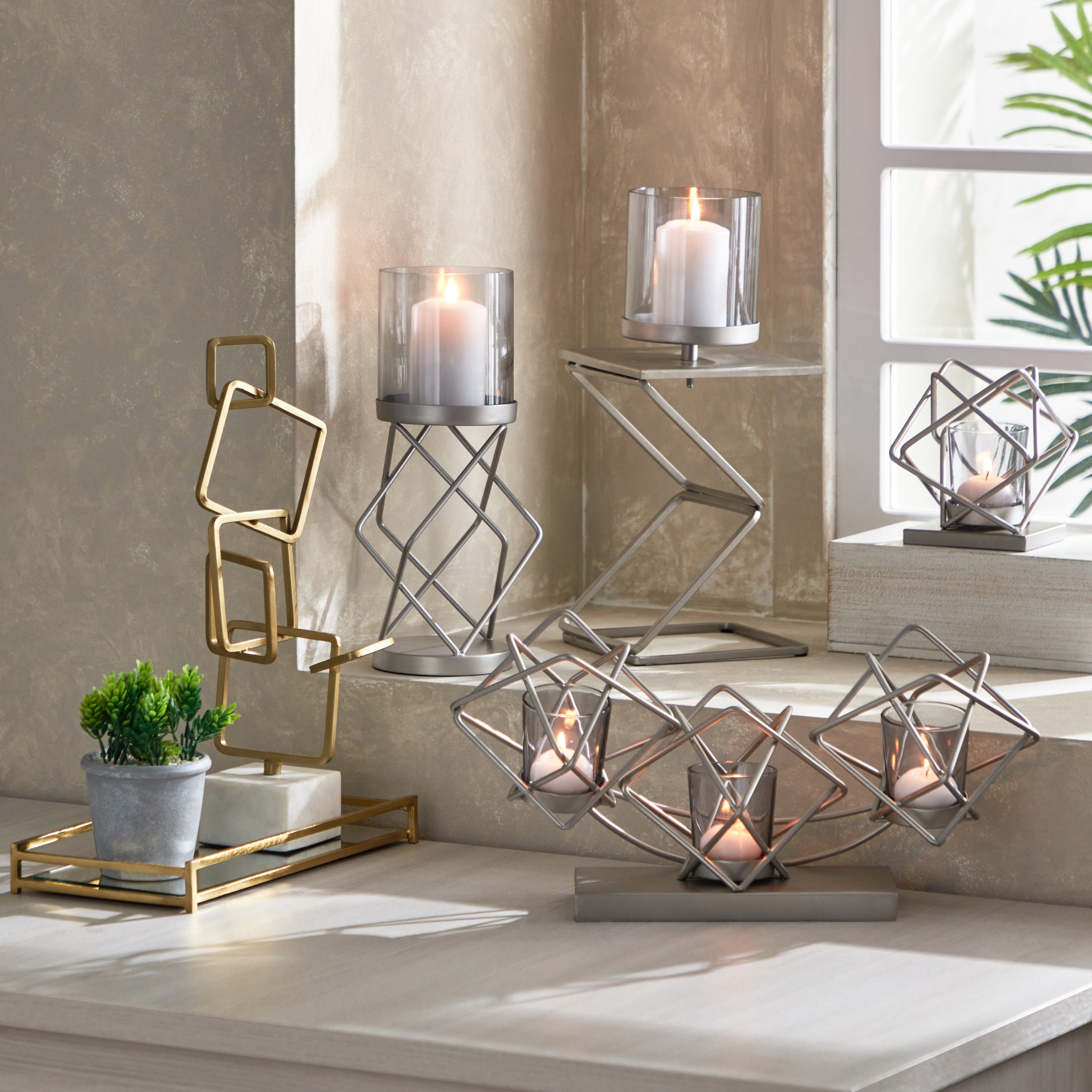 حامل شموع معدني بسلك 3 قطع مع زجاج من إنيجما - 35x14x20 سم-hbxlivingroom-decorandaccessories-candleholders-image-6