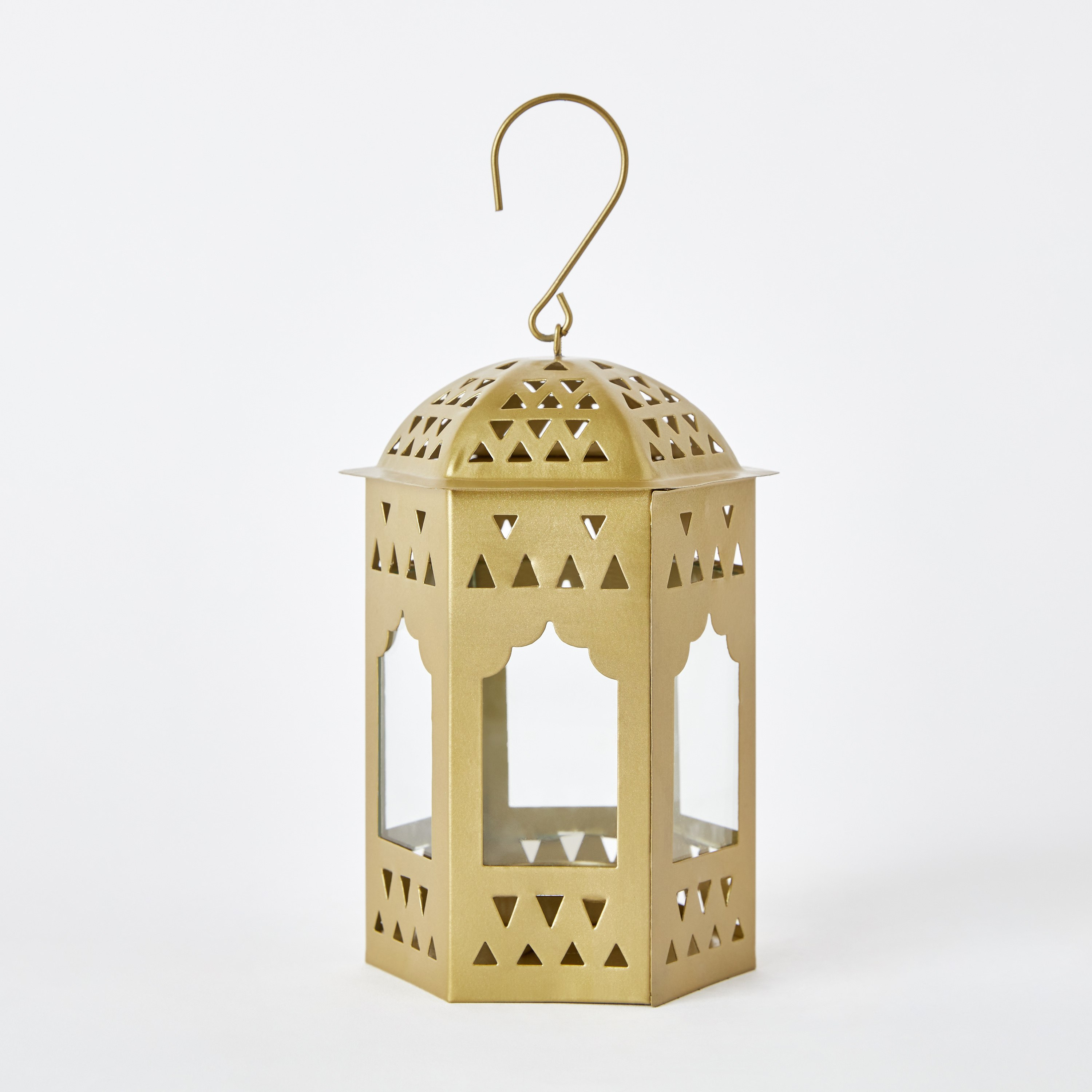 فانوس معدني وزجاجي من إنيد - 9x9x15 سم-hbxdecorandfurnishings-homeaccessories-lanterns-image-7