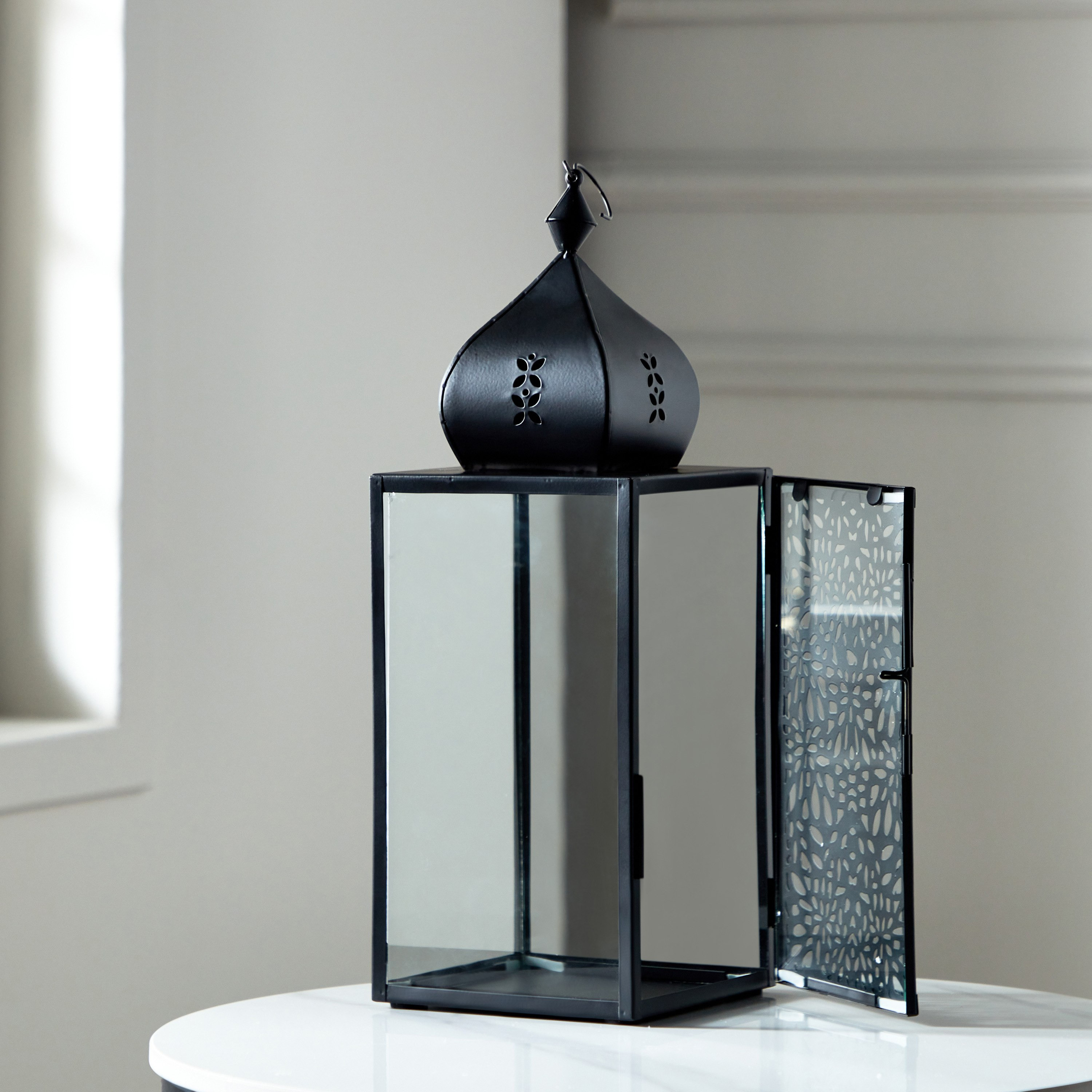 Kensin Metal Cutwork Lantern - 15x15x32 cm-hbxdecorandfurnishings-homeaccessories-lanterns-image-3