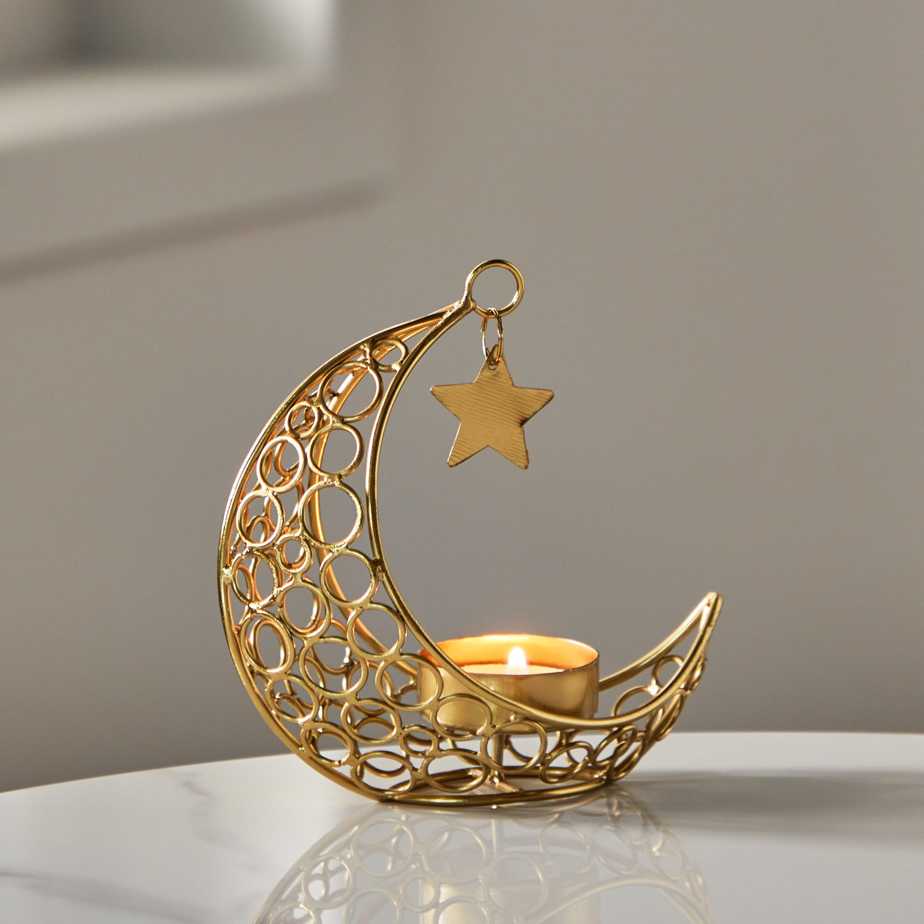 حامل شموع معدن قمر من كينسين - 10.5x5x9.5 سم-hbxlivingroom-decorandaccessories-candleholders-image-1