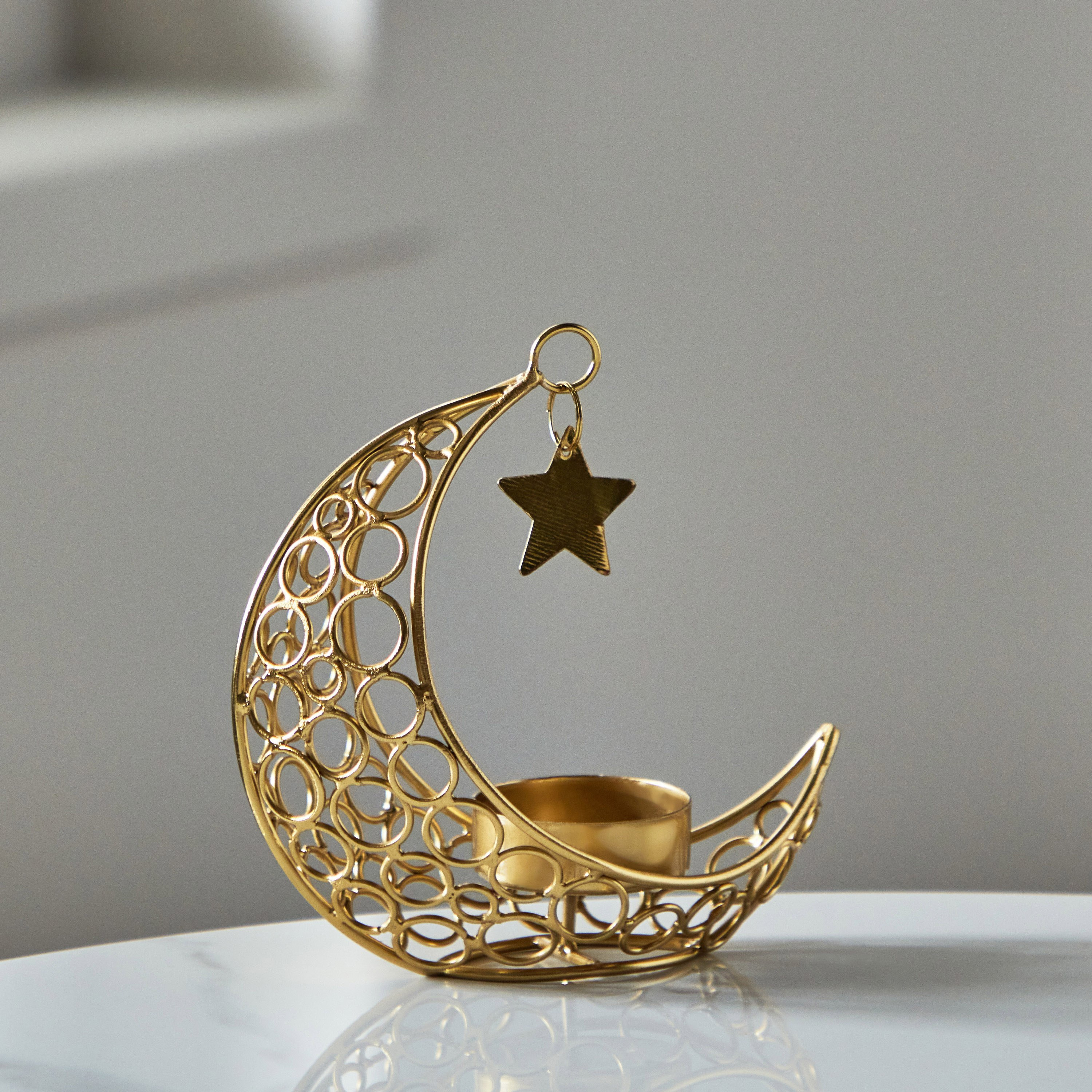 حامل شموع معدن قمر من كينسين - 10.5x5x9.5 سم-hbxlivingroom-decorandaccessories-candleholders-image-2
