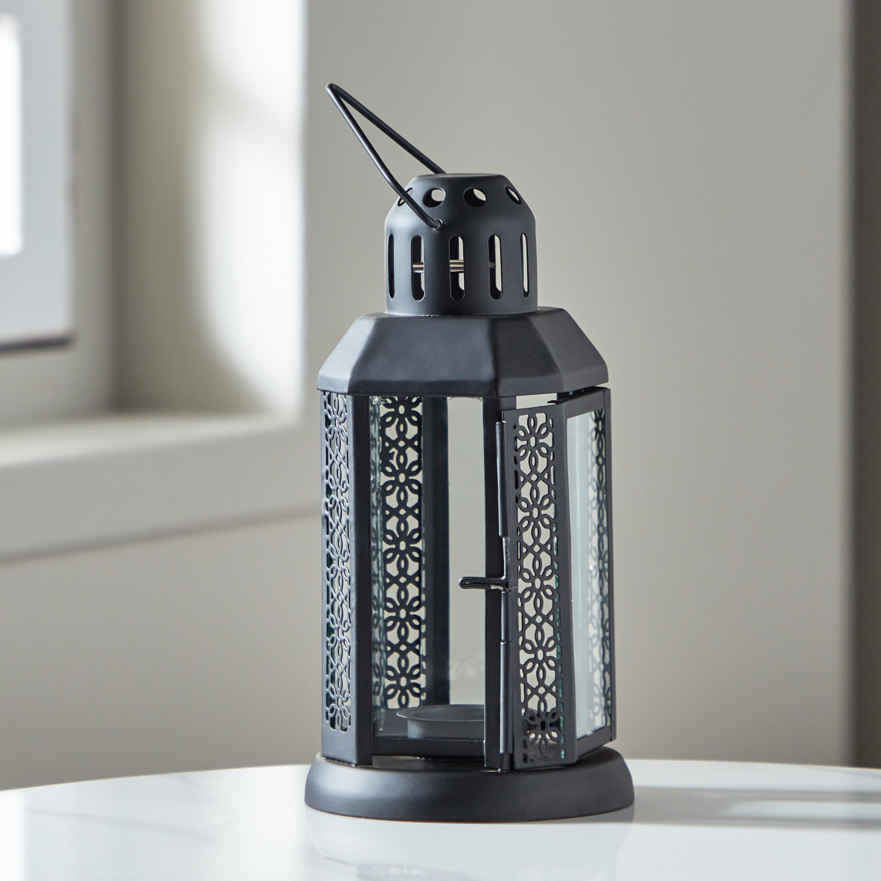Kensin Promo Metal Cutwork Lantern - 10x10x22 cm-hbxdecorandfurnishings-homeaccessories-lanterns-image-2