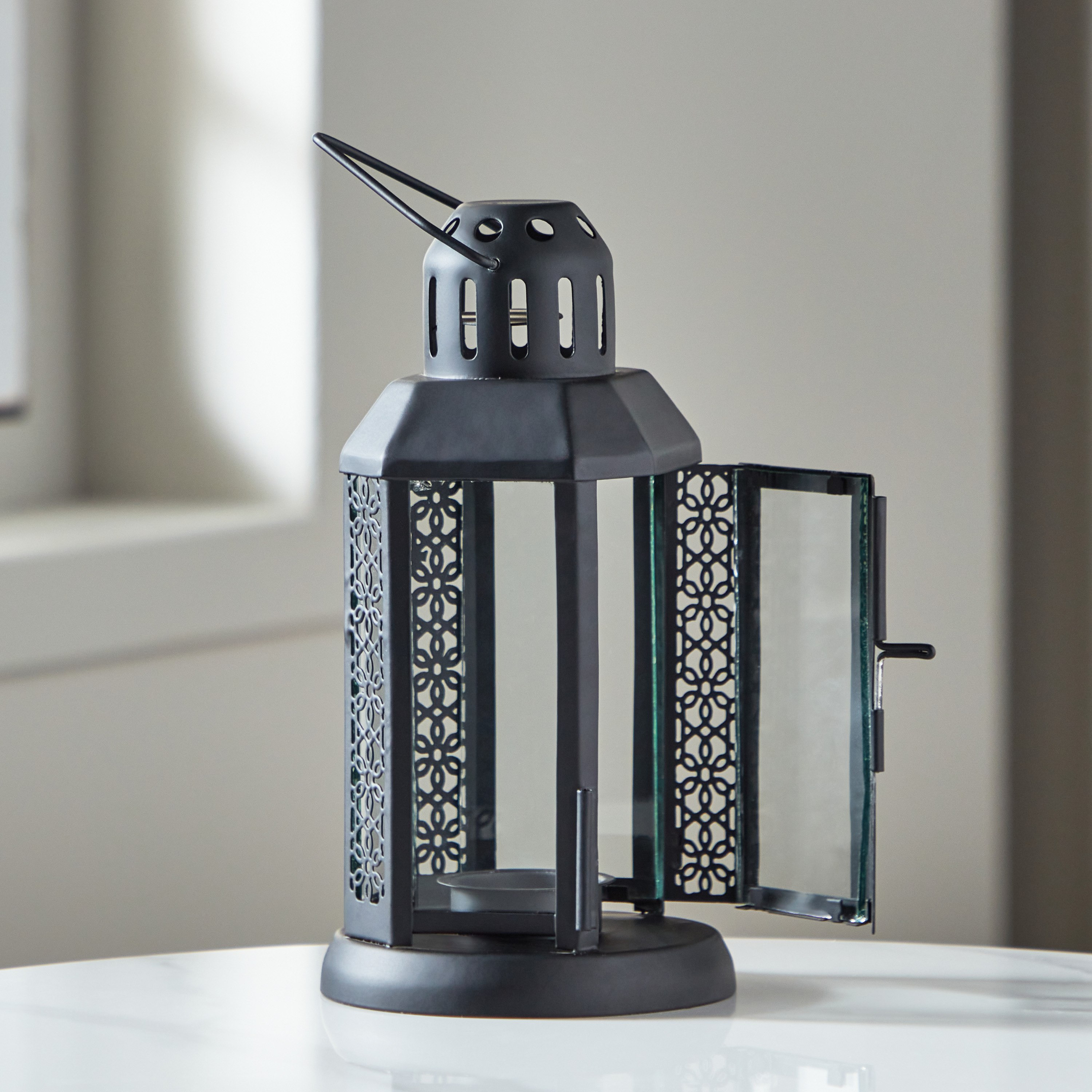 Kensin Promo Metal Cutwork Lantern - 10x10x22 cm-hbxdecorandfurnishings-homeaccessories-lanterns-image-3