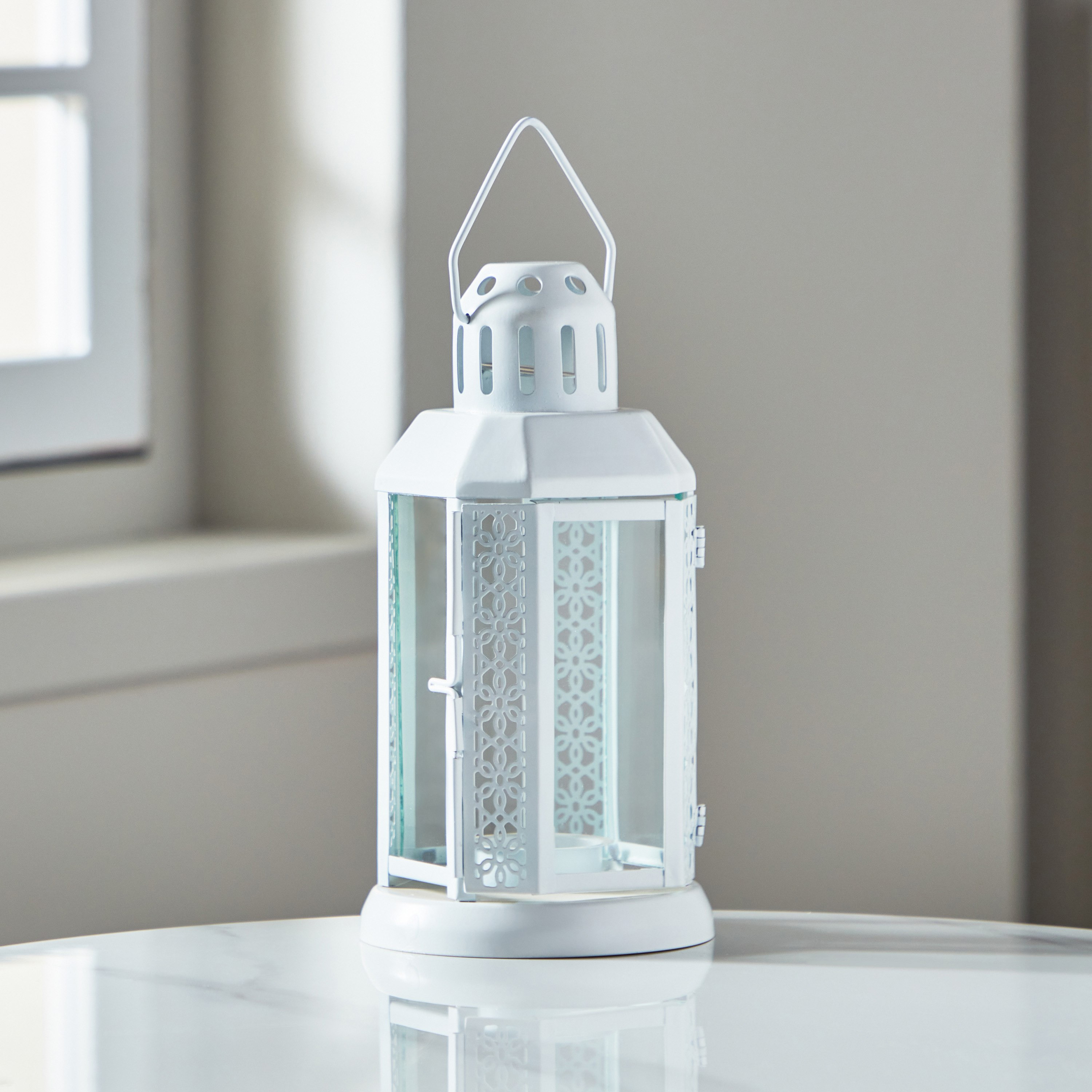 Kensin Promo Metal Cutwork Lantern - 10x10x22 cm-hbxdecorandfurnishings-homeaccessories-lanterns-image-2