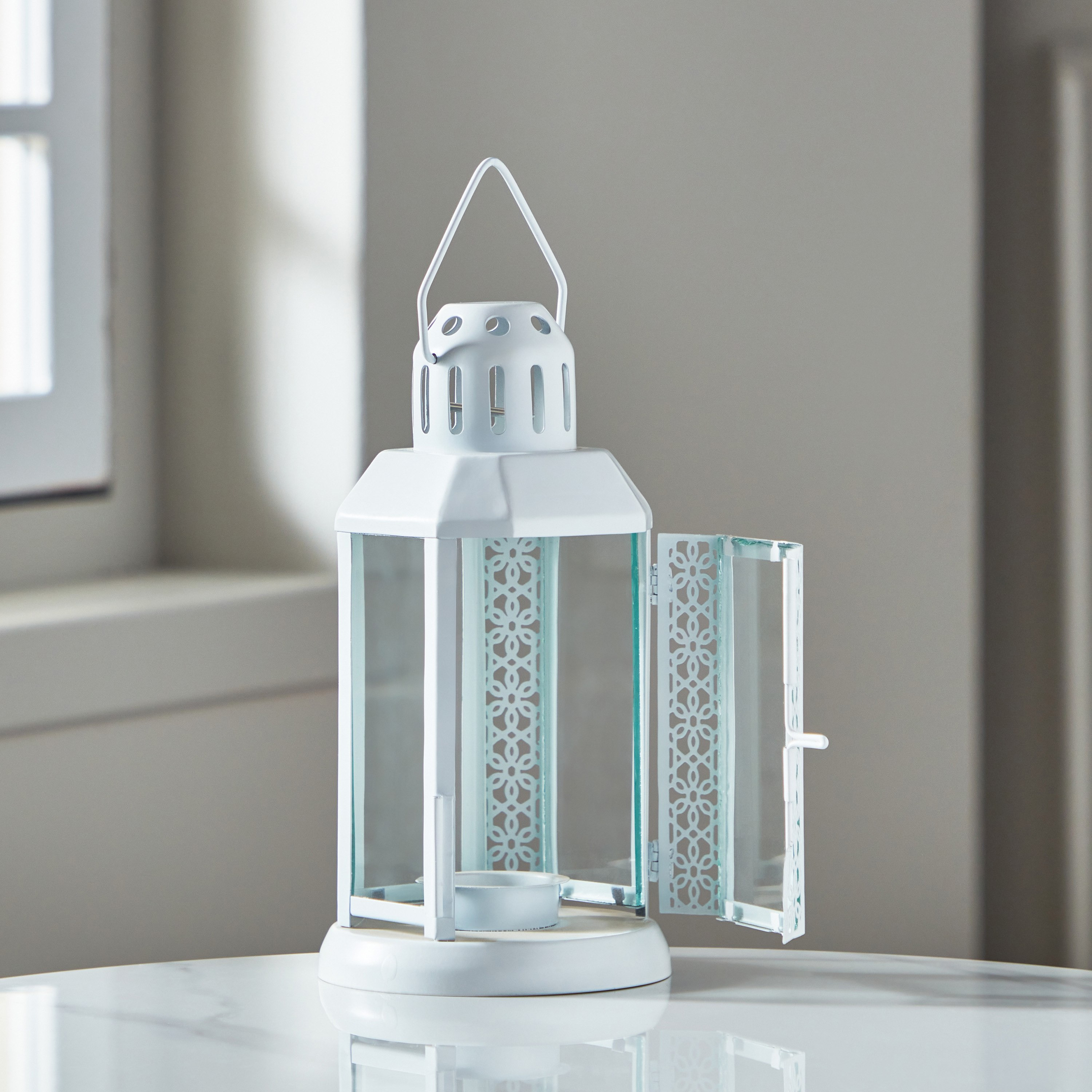 Kensin Promo Metal Cutwork Lantern - 10x10x22 cm-hbxdecorandfurnishings-homeaccessories-lanterns-image-3