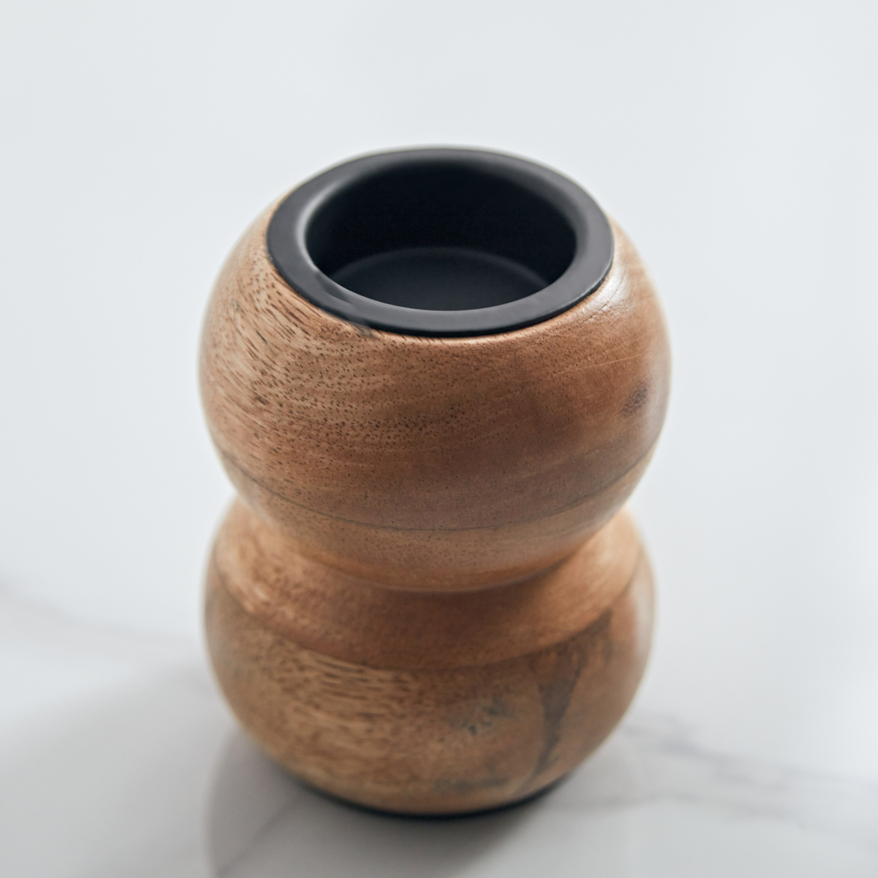 Cohar Wooden 2 Circle Small Tealight Candleholder - 6.5x6.5x8.5 cm-hbxlivingroom-decorandaccessories-candleholders-image-3