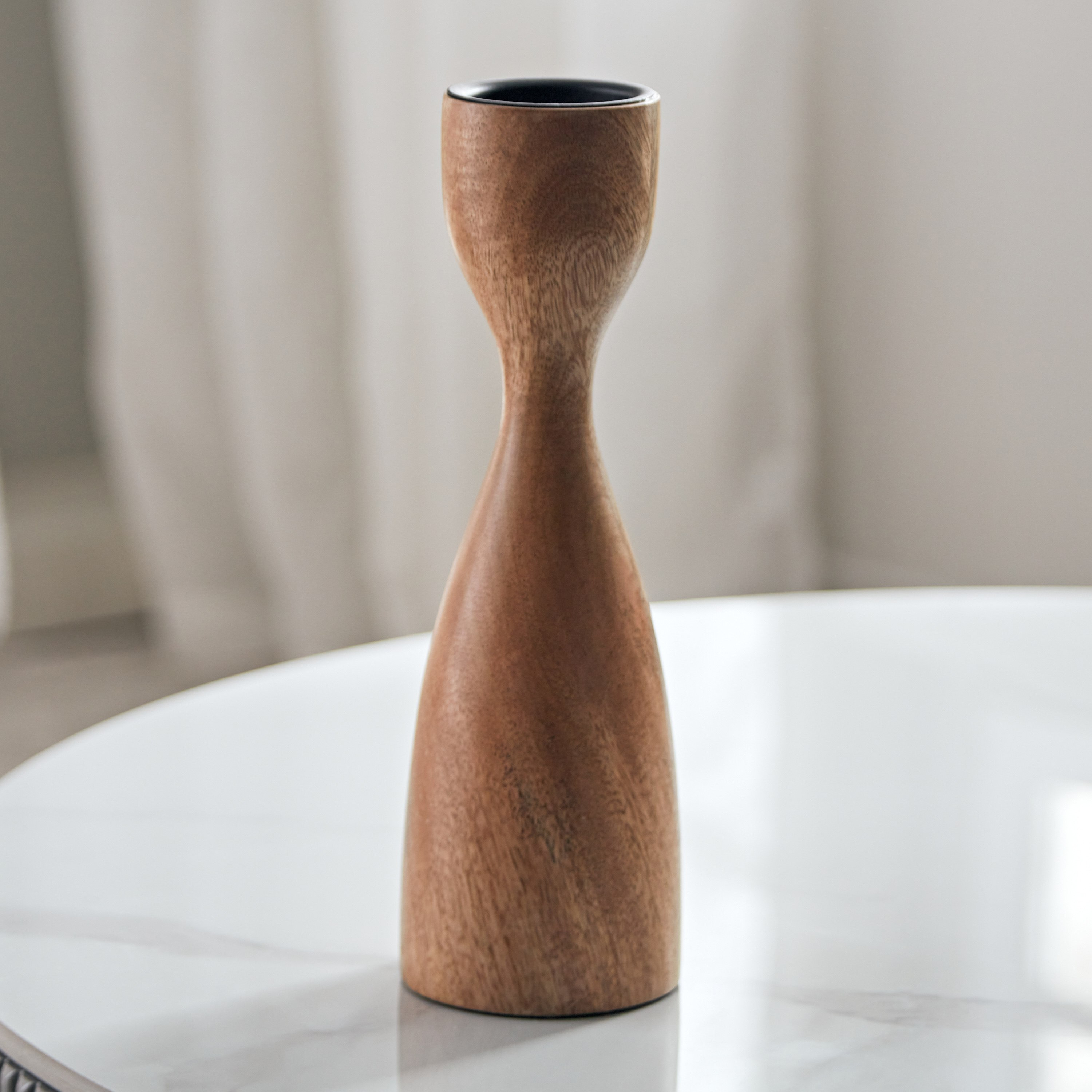 حامل شموع عمودية خشب من كوهار - 8.5x8.5x25.5 سم-hbxlivingroom-decorandaccessories-candleholders-image-2