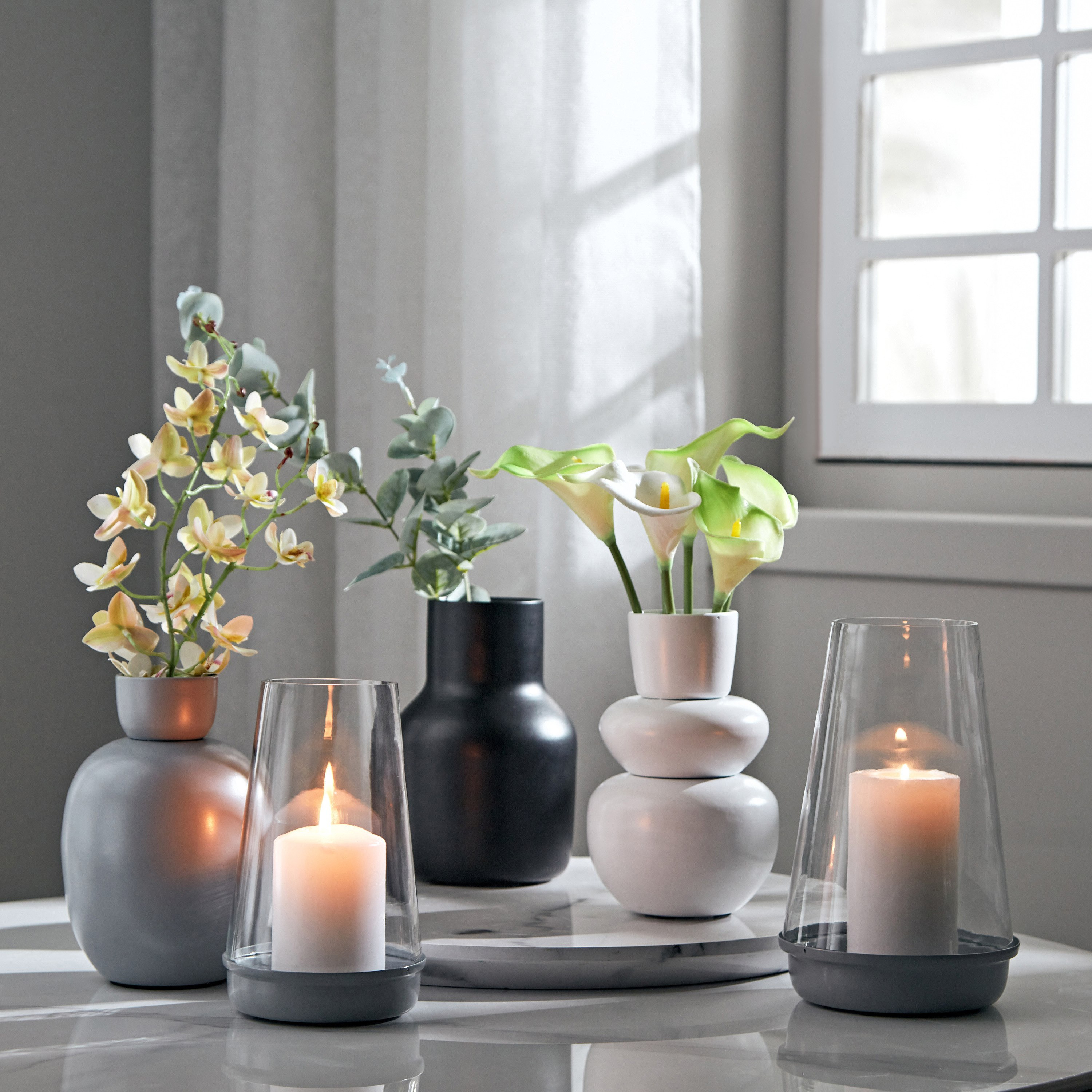 Denbi Modern Metal Flower Vase - 11.5x11.5x17.5 cm-hbxbedroom-decorandaccessories-vases-image-4