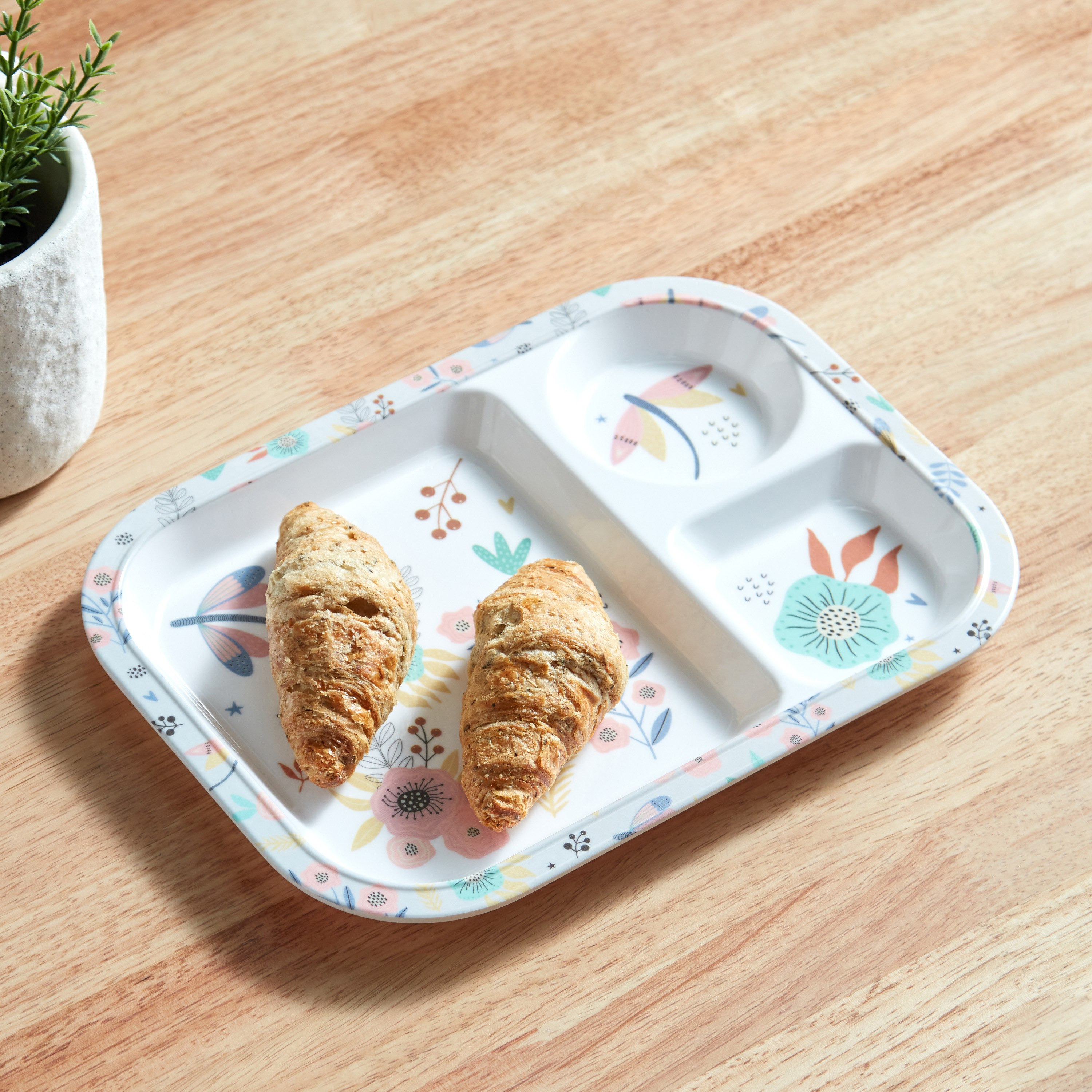Flutterby Trinity Melamine Bloom Partition Plate - 28x21 cm-hbxhomeware-hbxkidsandyouth-image-1