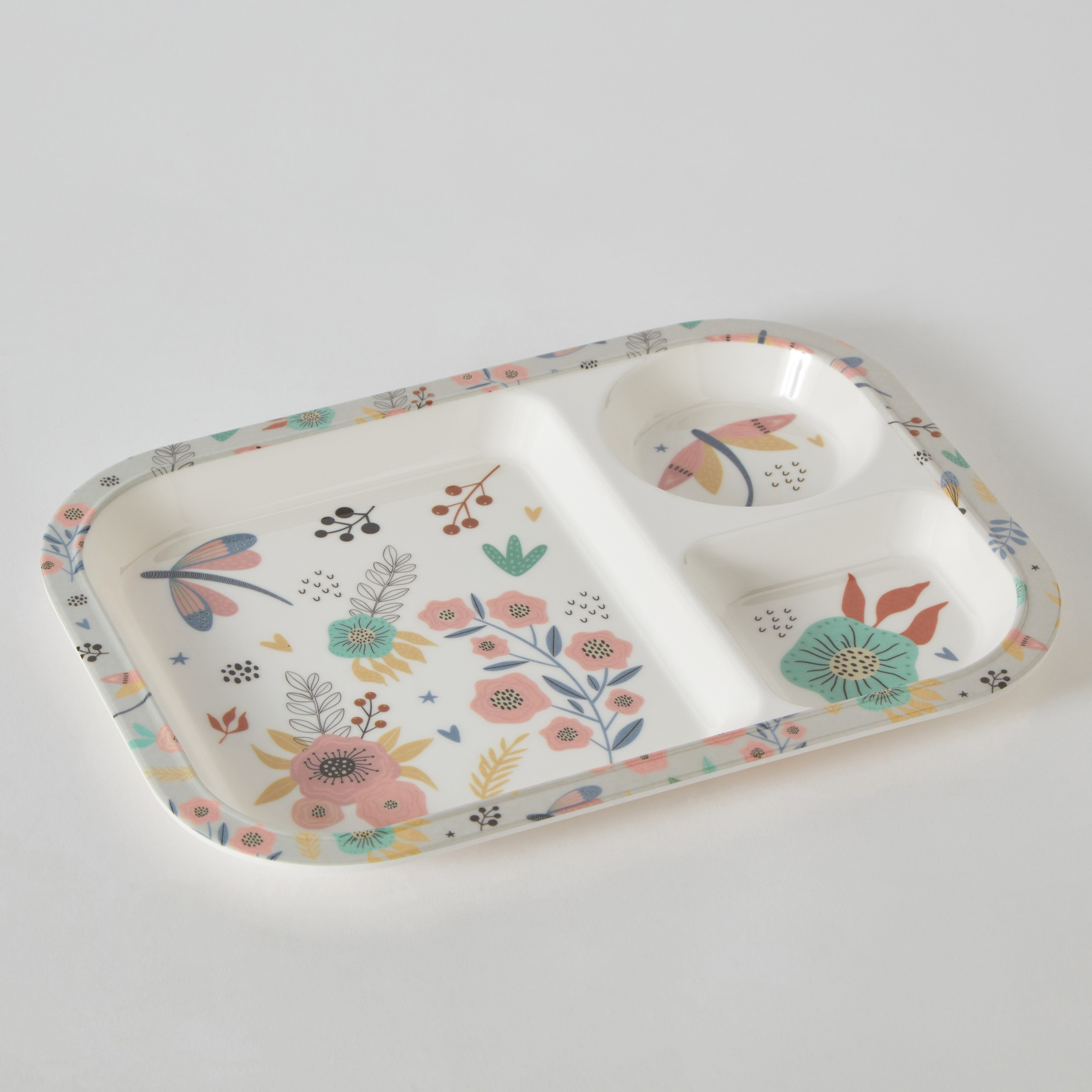 Flutterby Trinity Melamine Bloom Partition Plate - 28x21 cm-hbxhomeware-hbxkidsandyouth-image-5