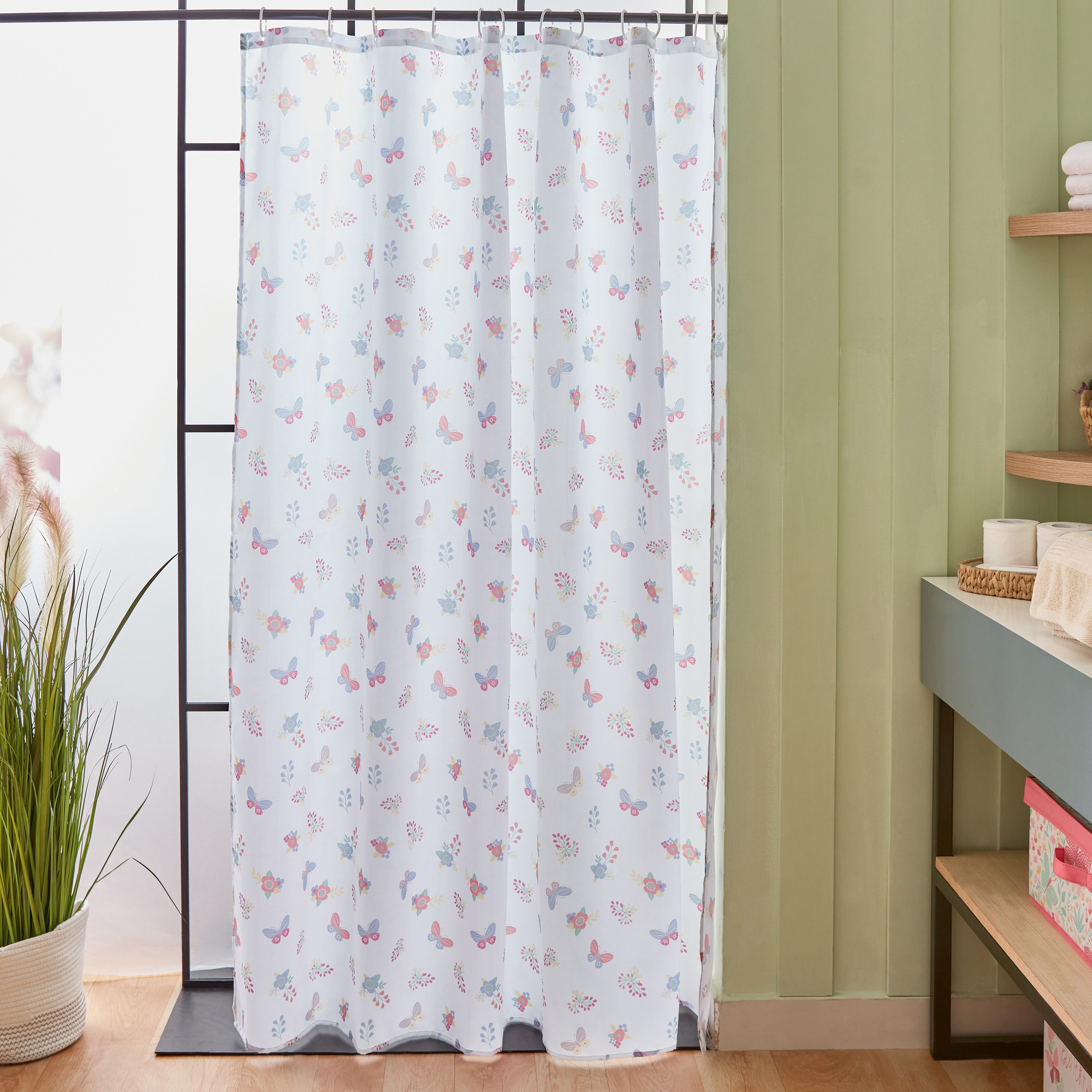 Flutterby Gemini Polyester Shower Curtain - 180x180 cm-hbxhomeware-hbxkidsandyouth-image-1