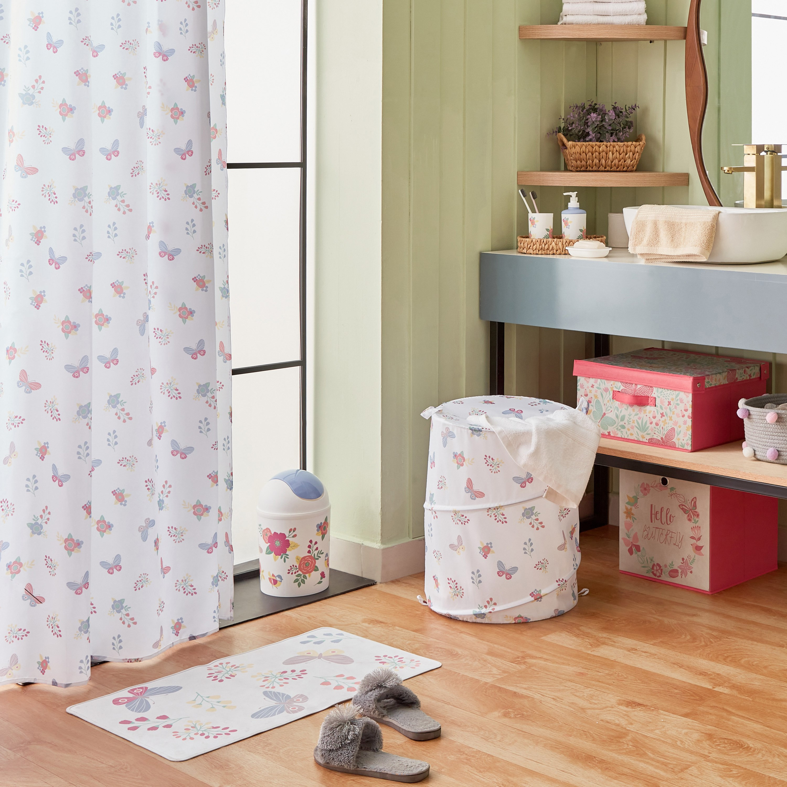 Flutterby Gemini Polyester Shower Curtain - 180x180 cm-hbxhomeware-hbxkidsandyouth-image-4