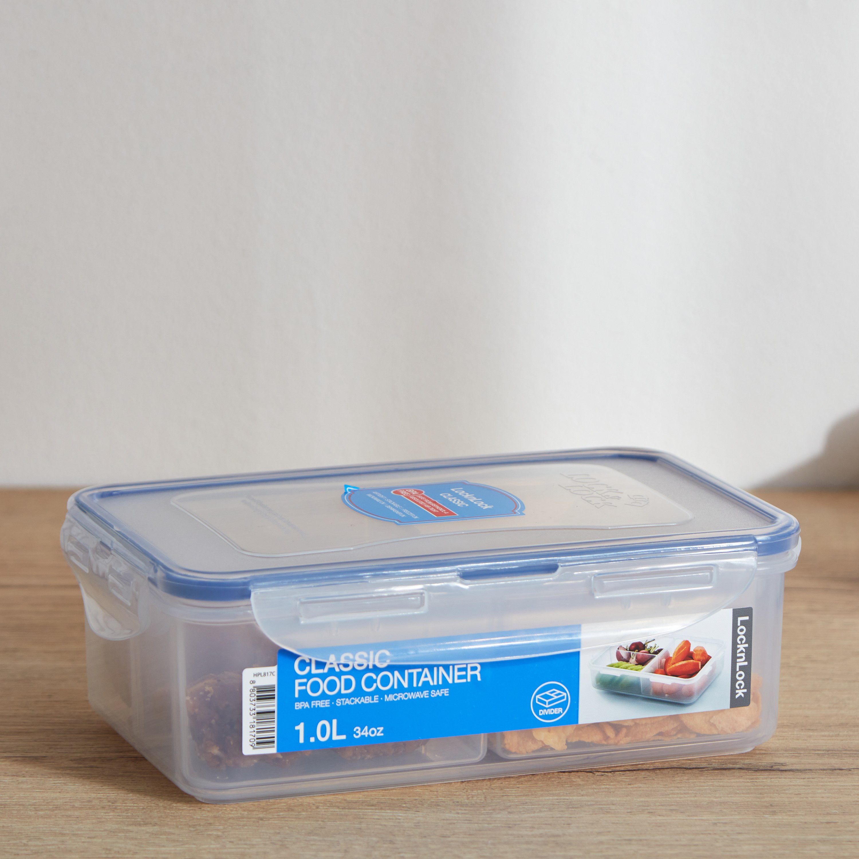 Lock & Lock Rectangular Food Container with Divider - 1 L-hbxhomeware-hbxkitchen-image-1