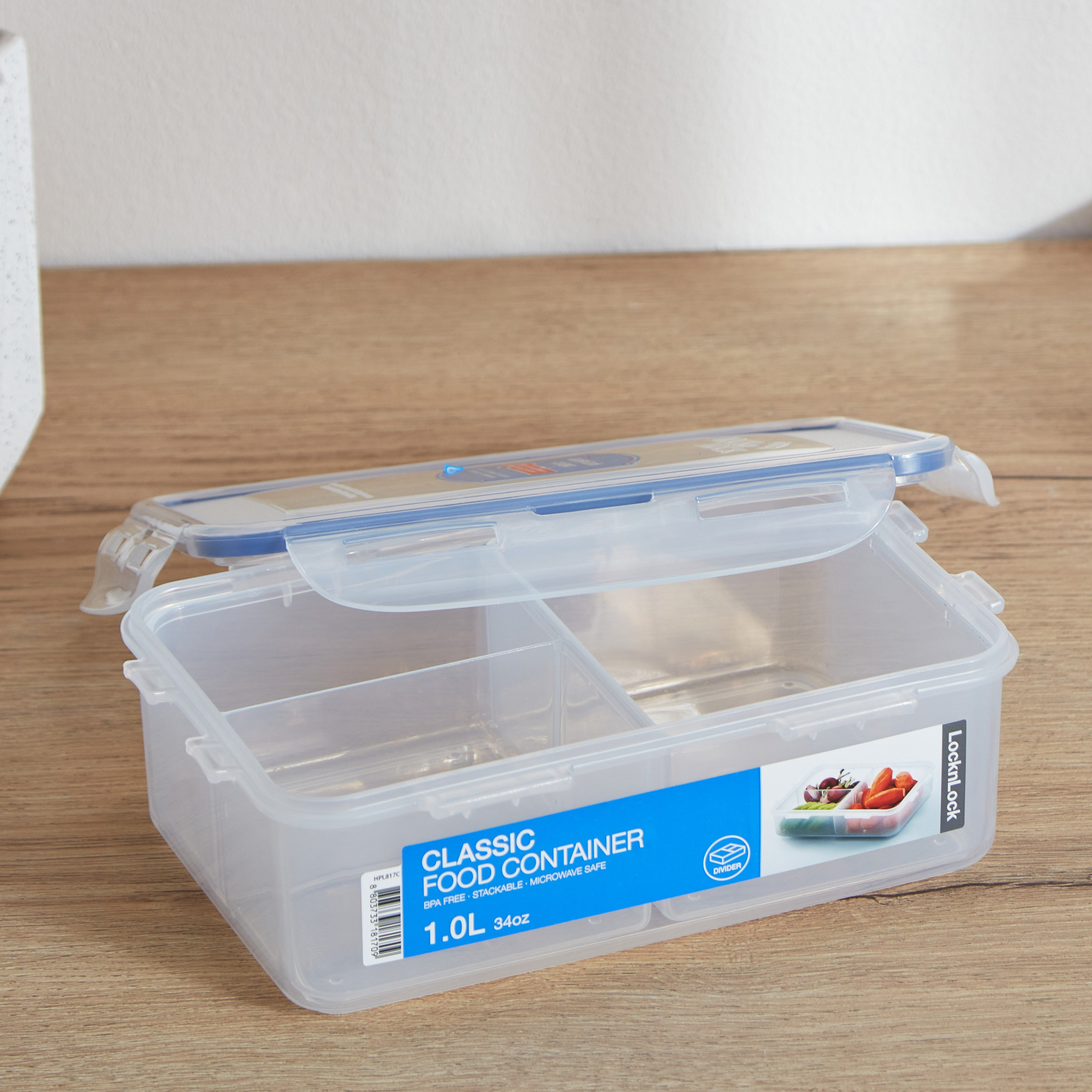 Lock & Lock Rectangular Food Container with Divider - 1 L-hbxhomeware-hbxkitchen-image-3