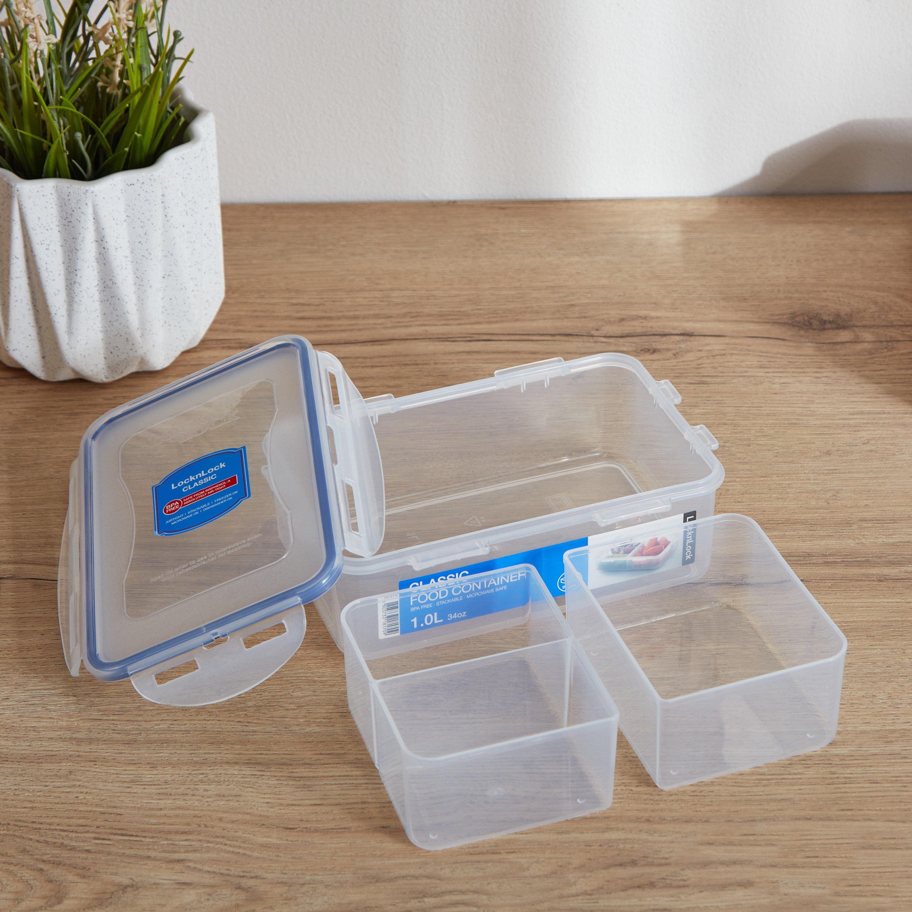 Lock & Lock Rectangular Food Container with Divider - 1 L-hbxhomeware-hbxkitchen-image-4