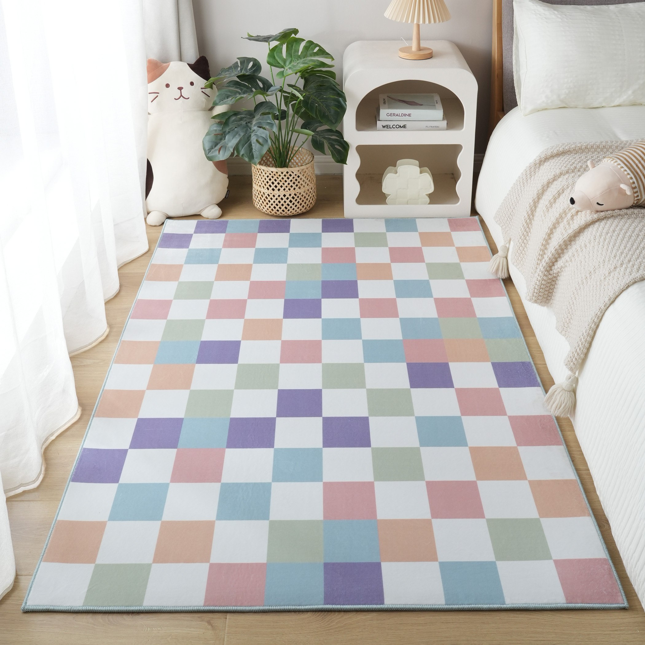 سجادة فلانيل بطبعات كاروهات بلاي لاند بن - 110x160 سم-hbxhomeware-hbxkidsandyouth-image-1
