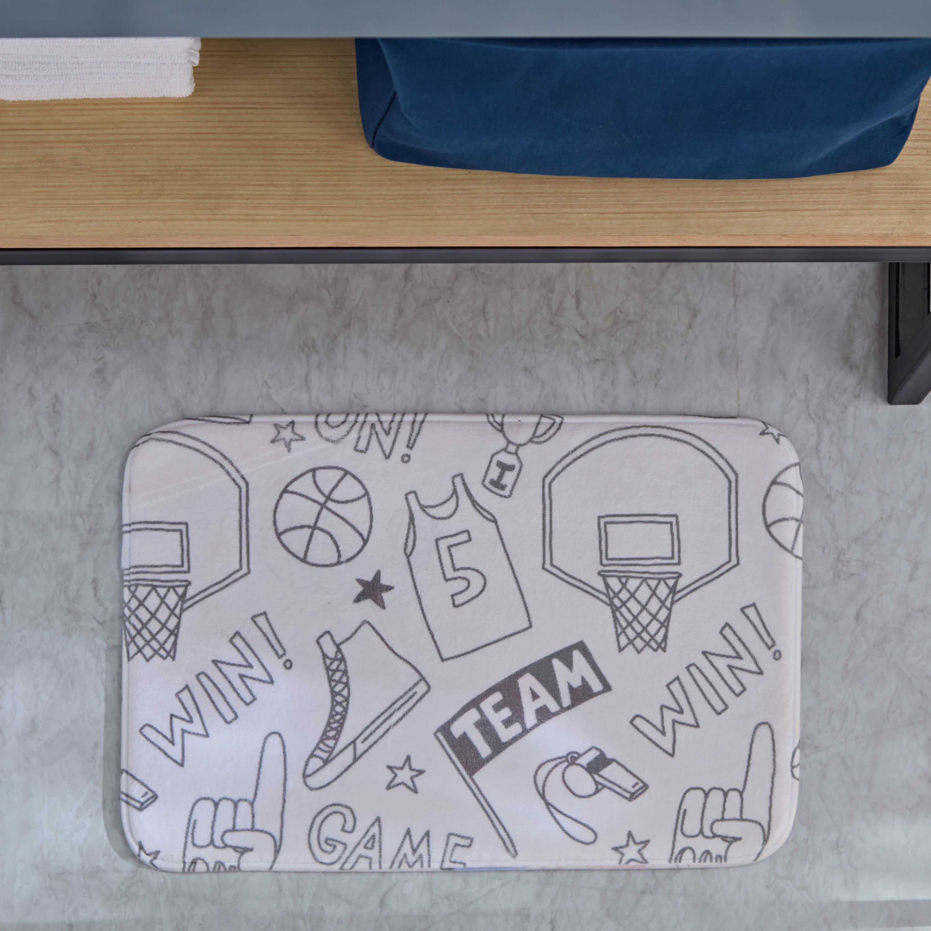 Arcade Gwen Basketball Foam Bath Mat - 40x60 cm-hbxhomeware-kidsessentials-kidsbathmatsandtubmats-image-1