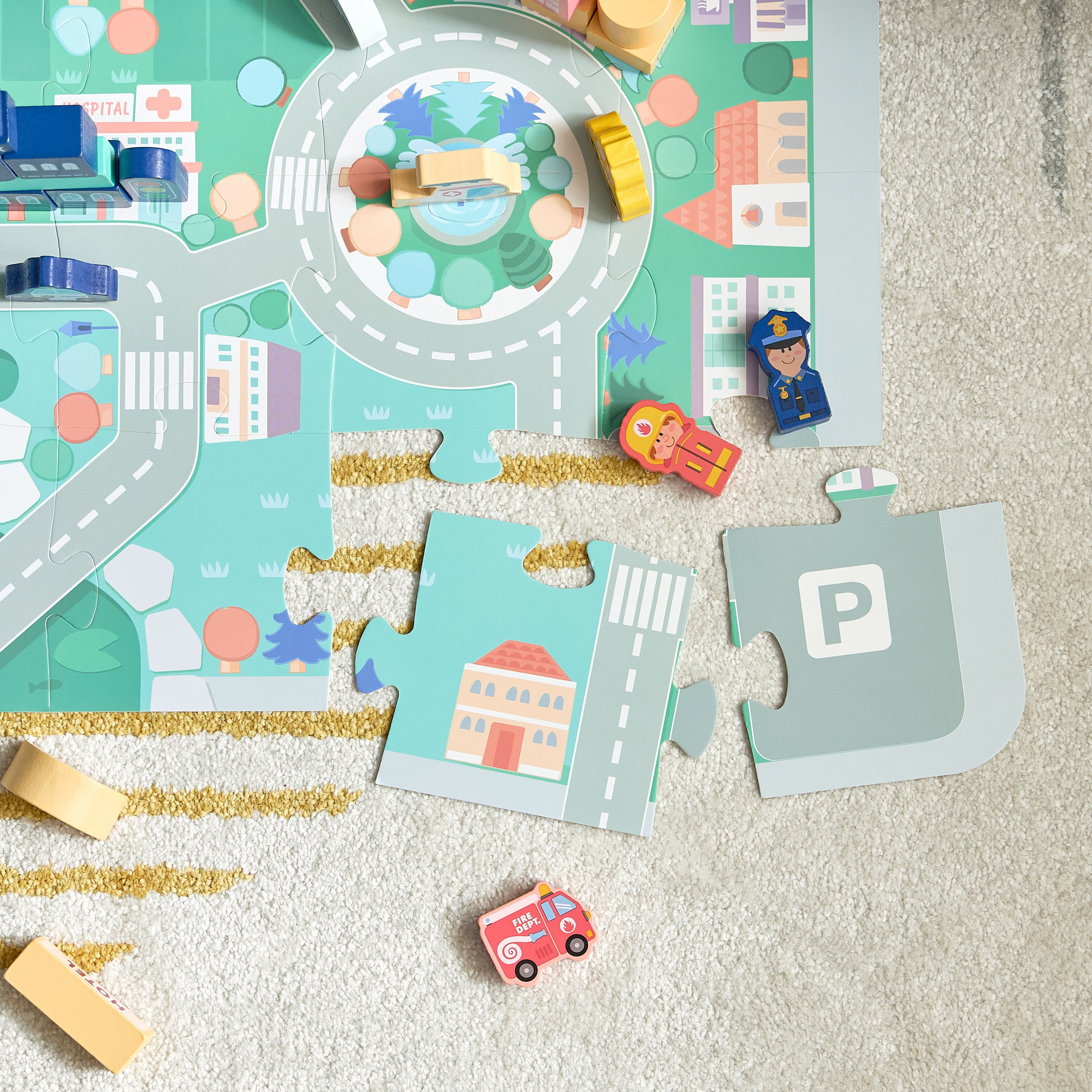 مجموعة مكعبات سيتي سكيب للأطفال 100 قطعة من بلاي لاند - 22.5x22.5 سم-hbxhomeware-hbxkidsandyouth-image-2