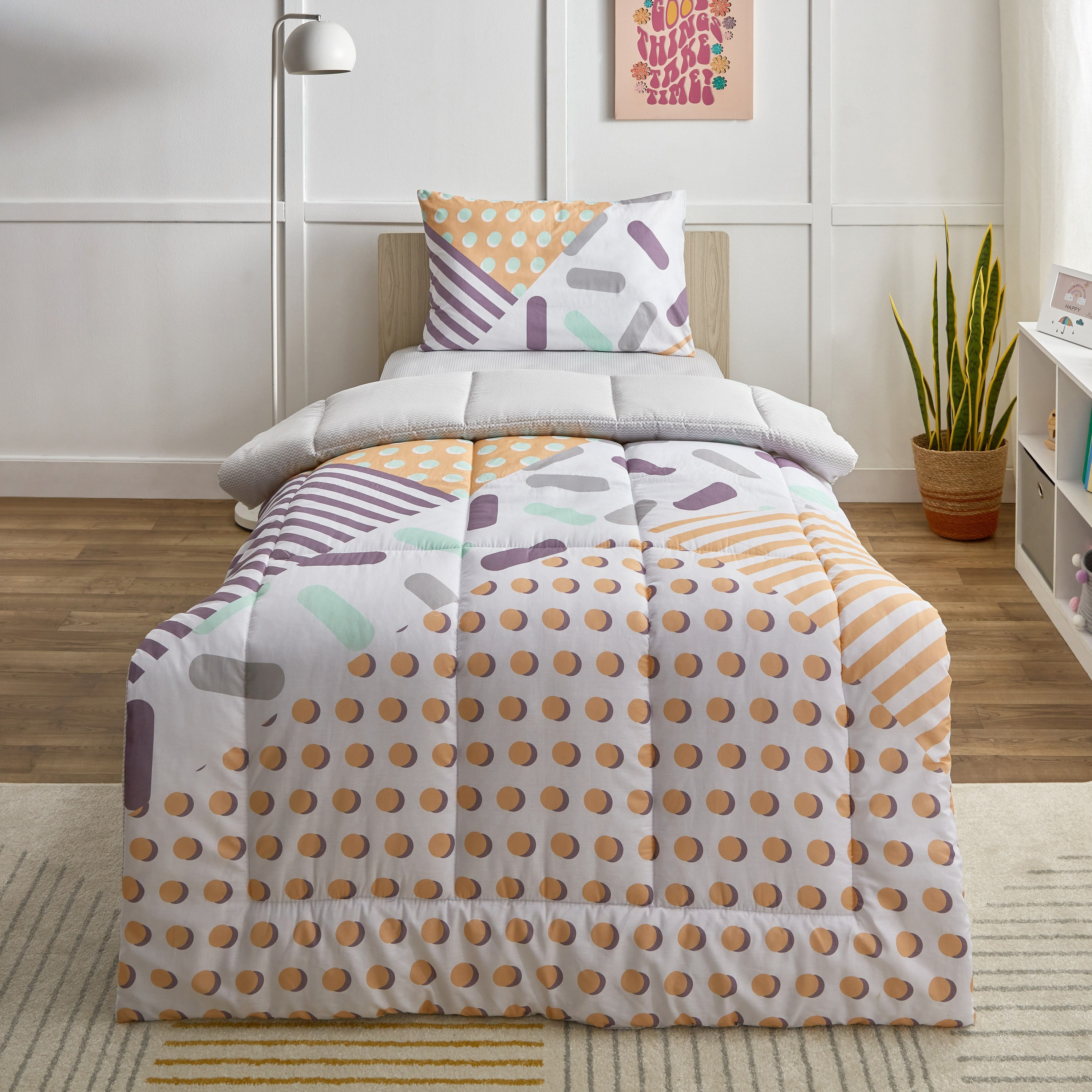 Playland Whimsical Kapas 2-Piece Cotton Single Comforter Set - 135x220 cm-hbxhomeware-hbxkidsandyouth-image-2