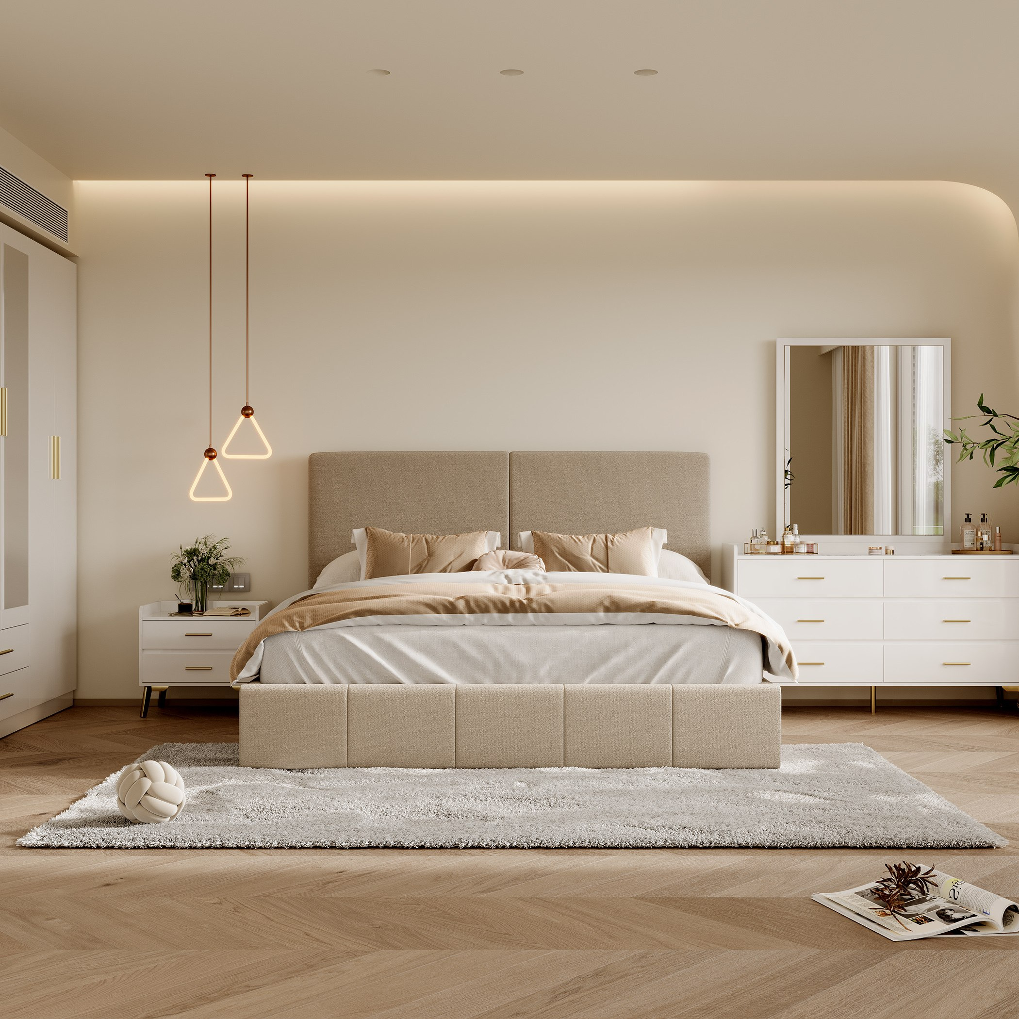 Pearl 6-Door Wardrobe with 2 Drawers and Mirrors-hbxfurniture-wardrobes-image-10