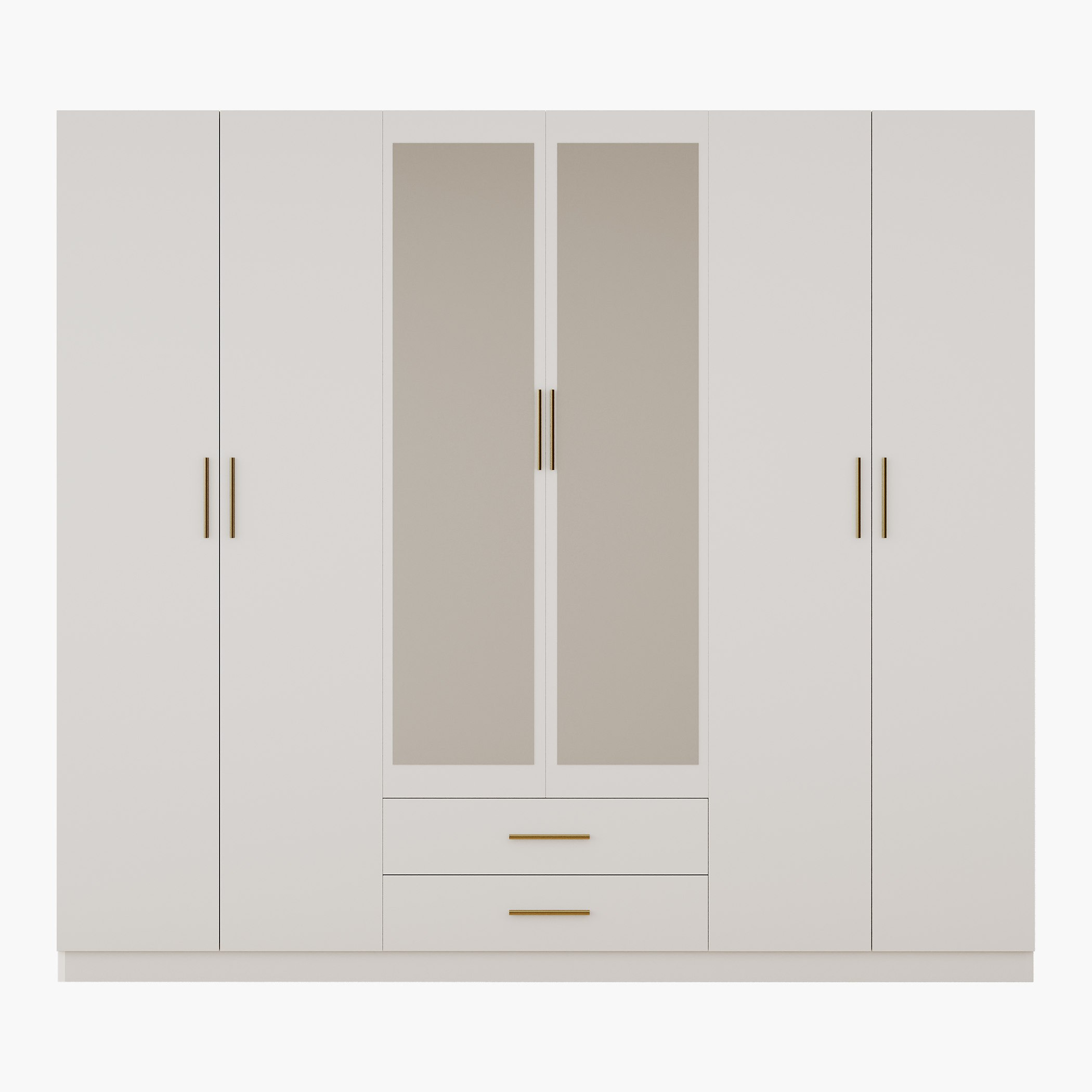Pearl 6-Door Wardrobe with 2 Drawers and Mirrors-hbxfurniture-wardrobes-image-7