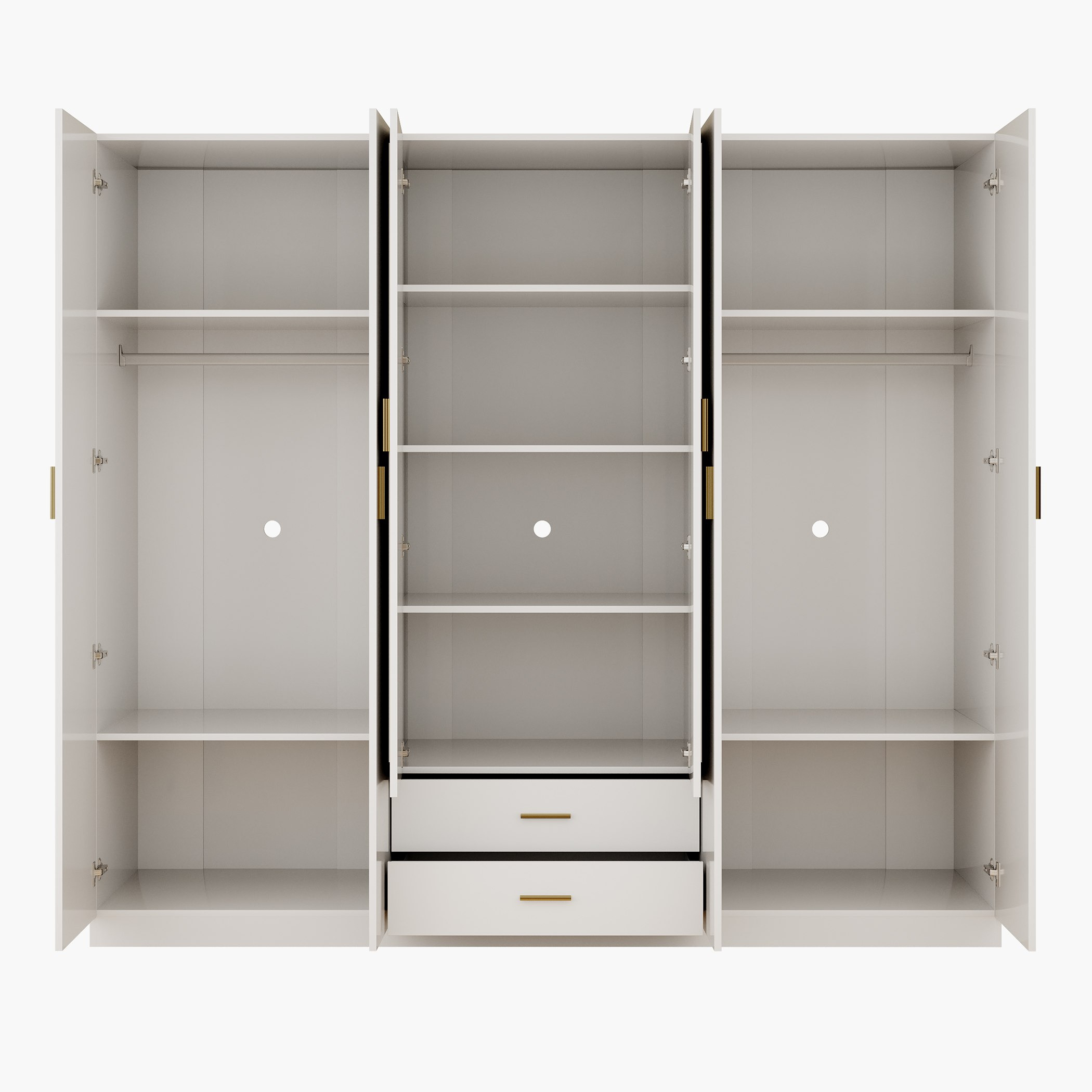 Pearl 6-Door Wardrobe with 2 Drawers and Mirrors-hbxfurniture-wardrobes-image-9