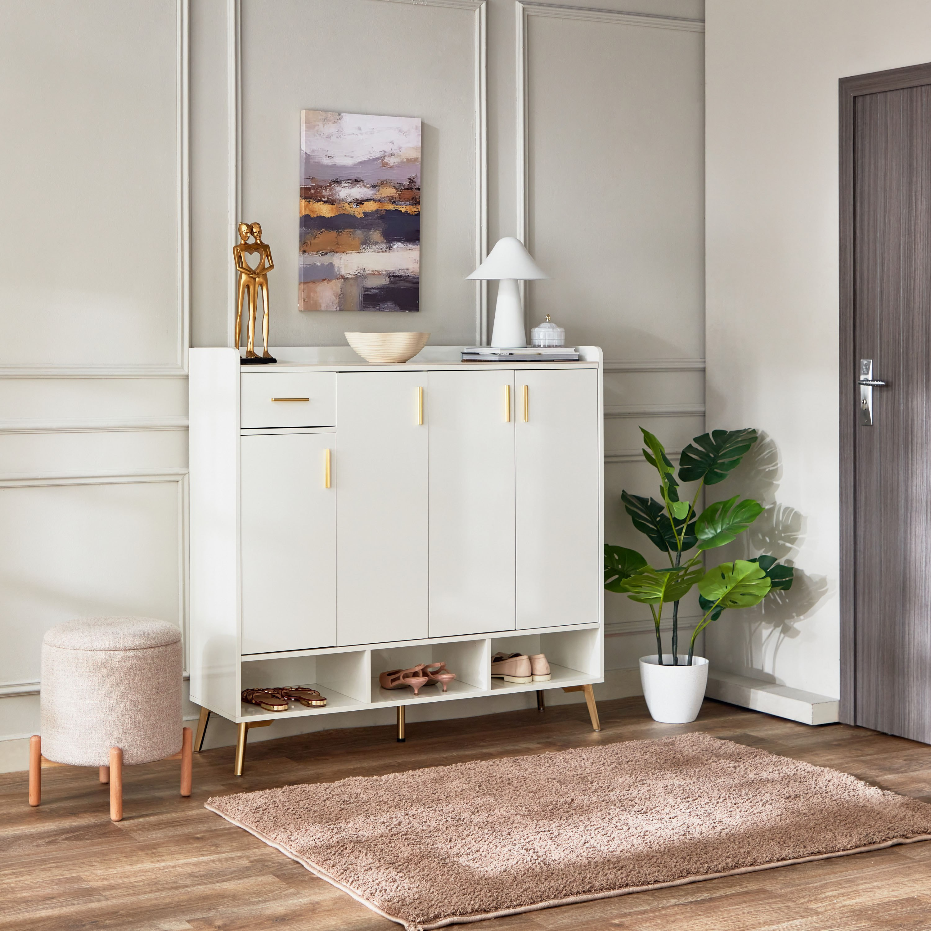 Pearl 22-Pair Sintered Stone Shoe Cabinet with 4 Doors and 1 Drawer-hbxbedroom-shoecabinetsandracks-image-11
