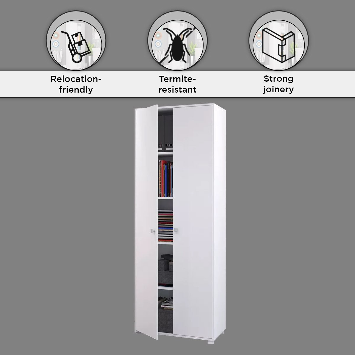 خزانة طويلة متعددة الاستخدامات 2 أبواب من بيانكا لوندرينا-hbxfurniture-office-bookcases-image-6