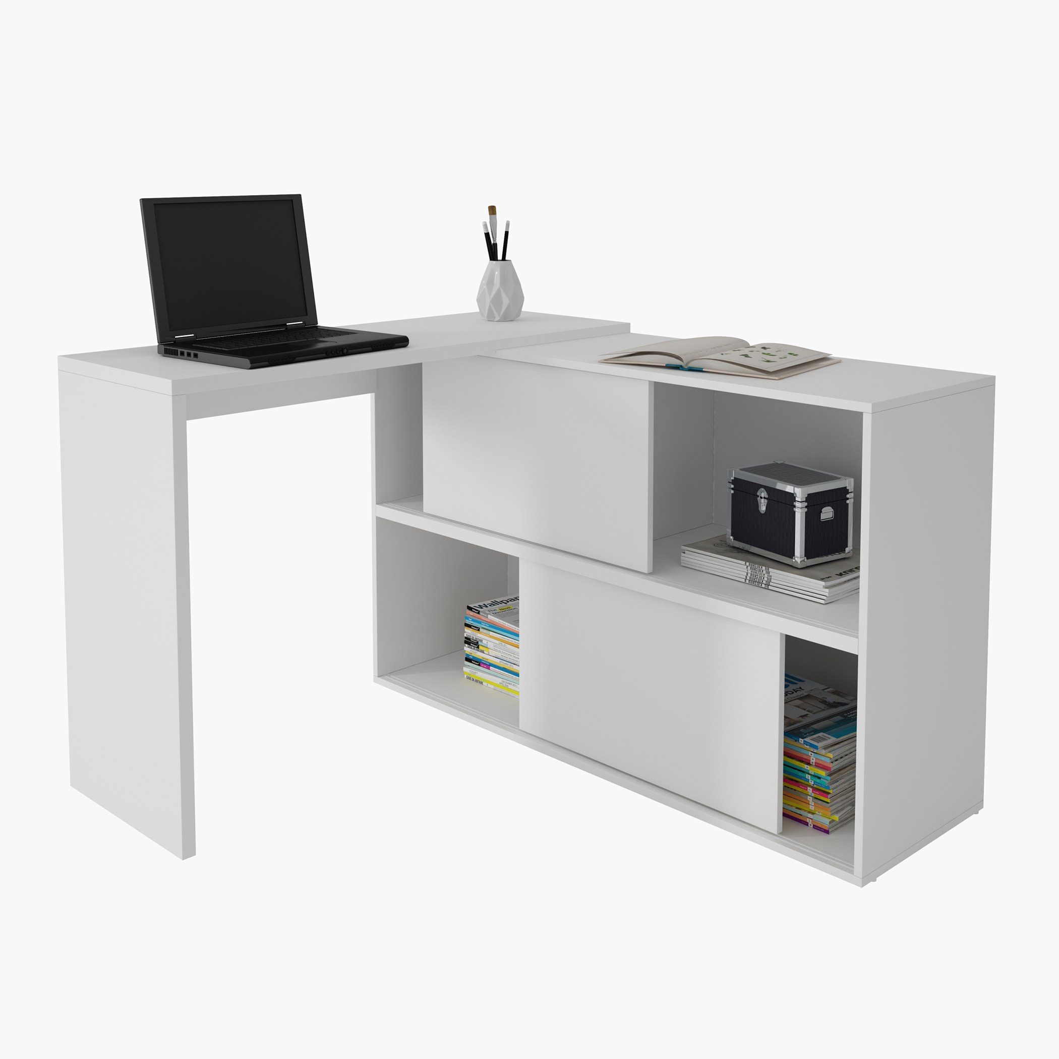 Bianca Londrina Desk with 2 Shelves and Storage-hbxfurniture-office-desks-image-2