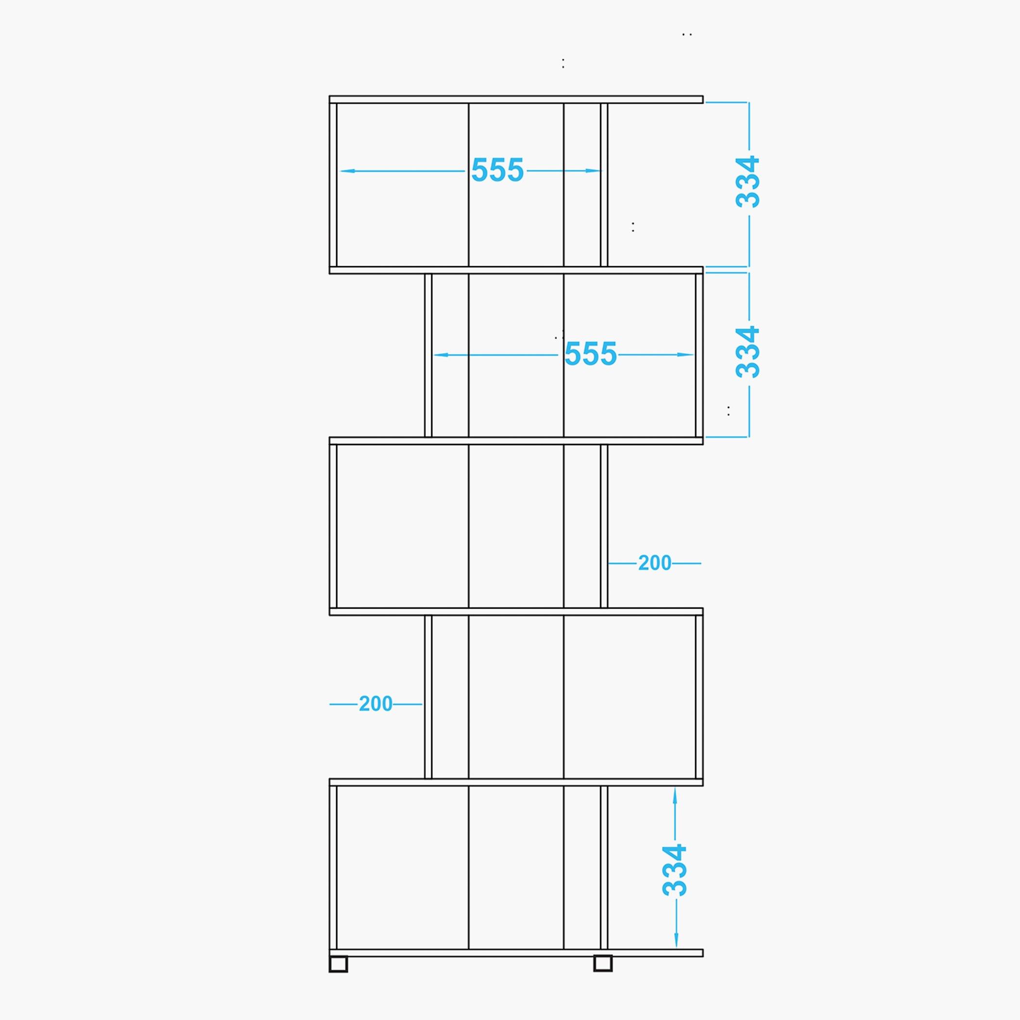 خزانة كتب مزينة 5 طبقات من بيانكا لوندرينا-hbxfurniture-office-bookcases-image-7