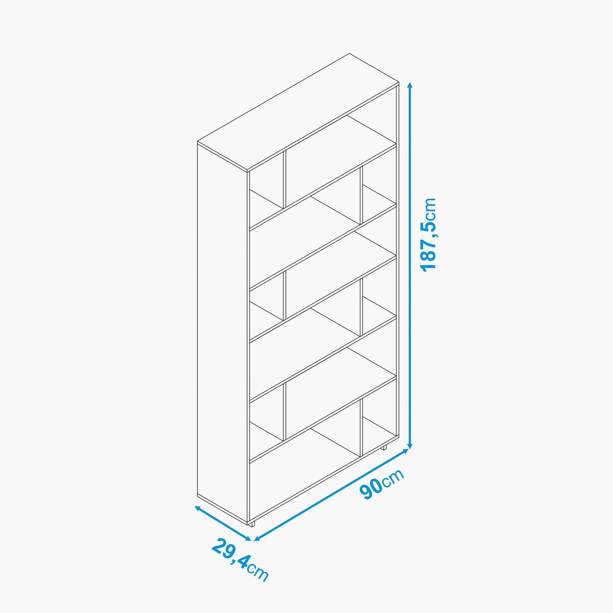 خزانة كتب 6 طبقات من بيانكا لوندرينا-hbxfurniture-office-bookcases-image-6