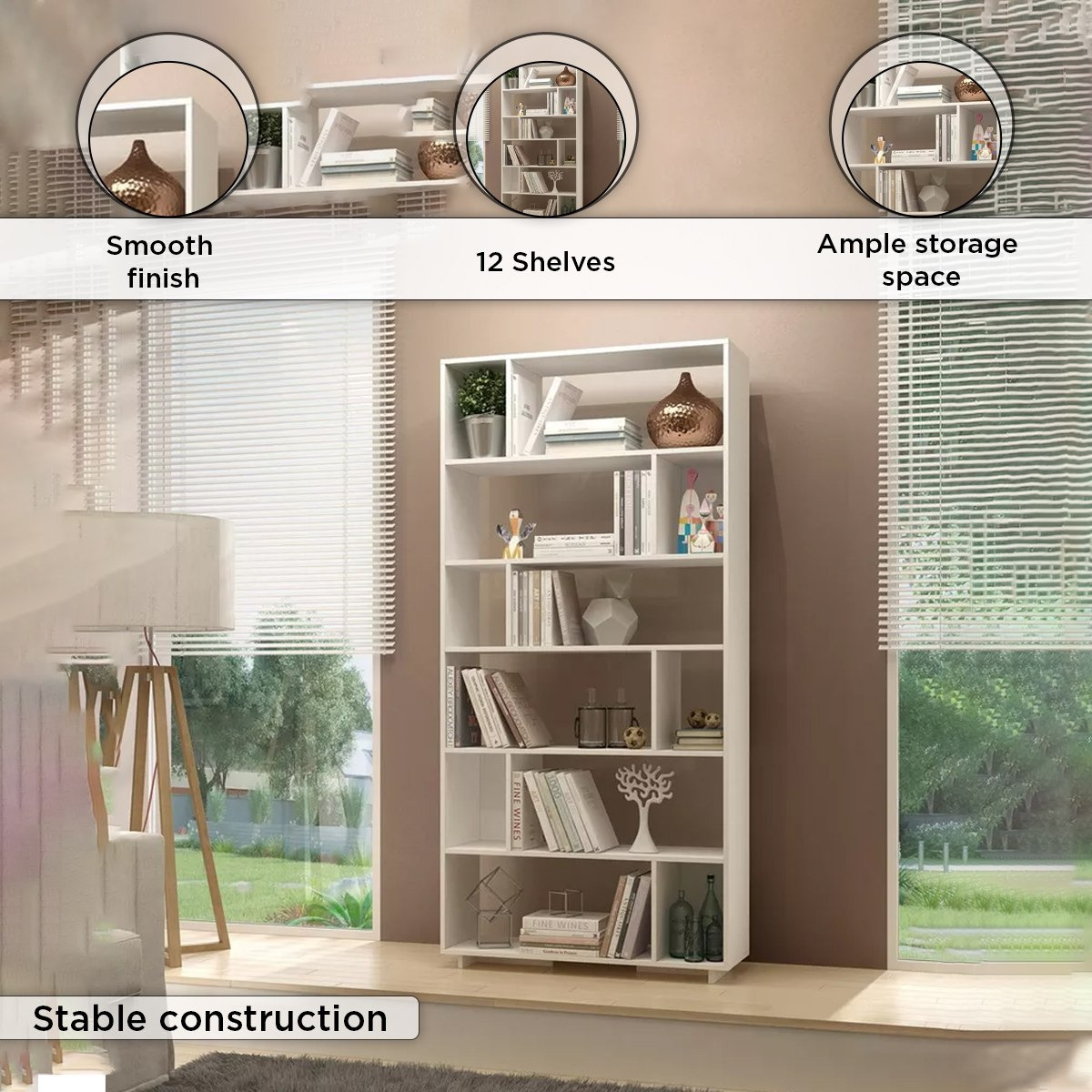 خزانة كتب 6 طبقات من بيانكا لوندرينا-hbxfurniture-office-bookcases-image-5
