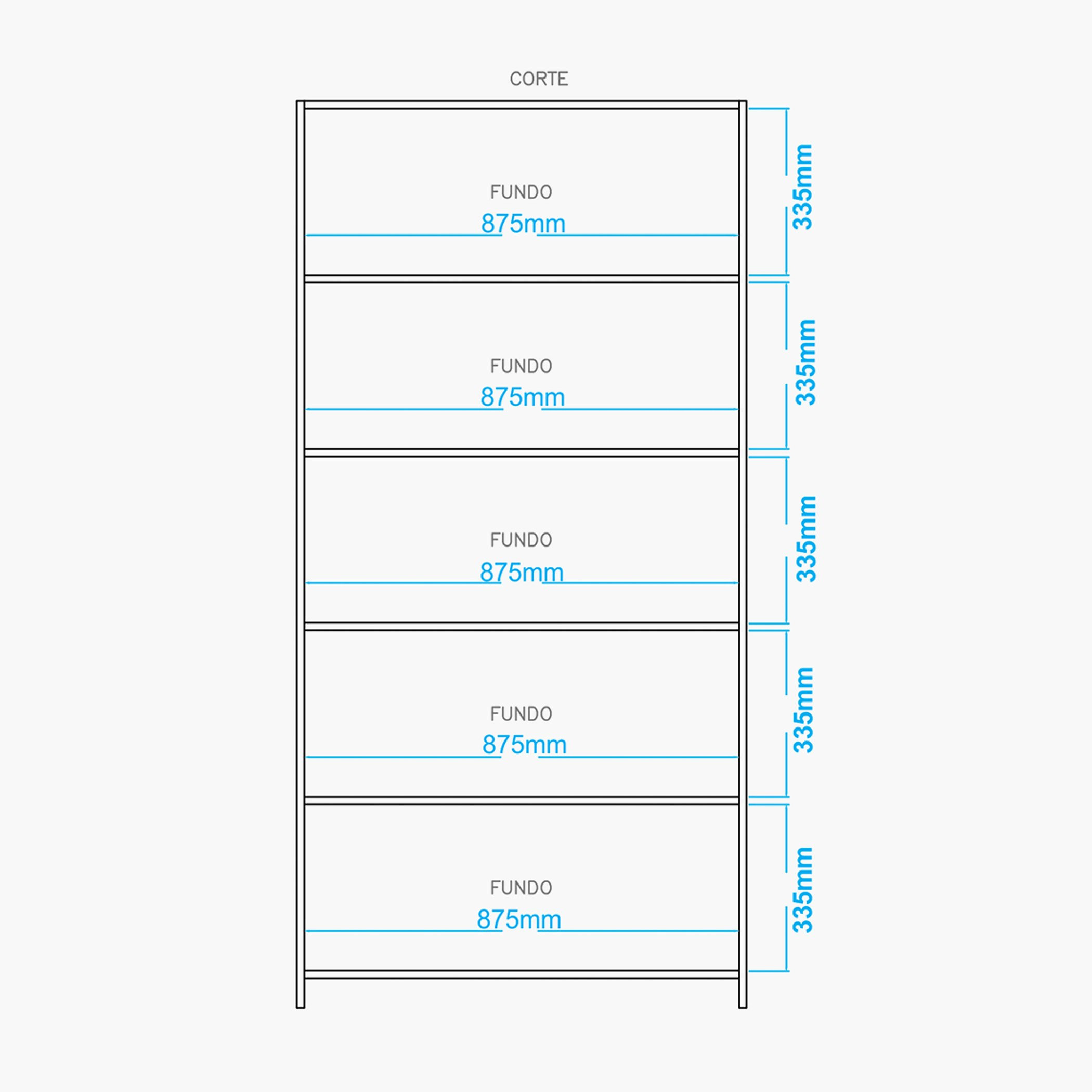 خزانة كتب 5 طبقات من بيانكا لوندرينا-hbxfurniture-office-bookcases-image-7