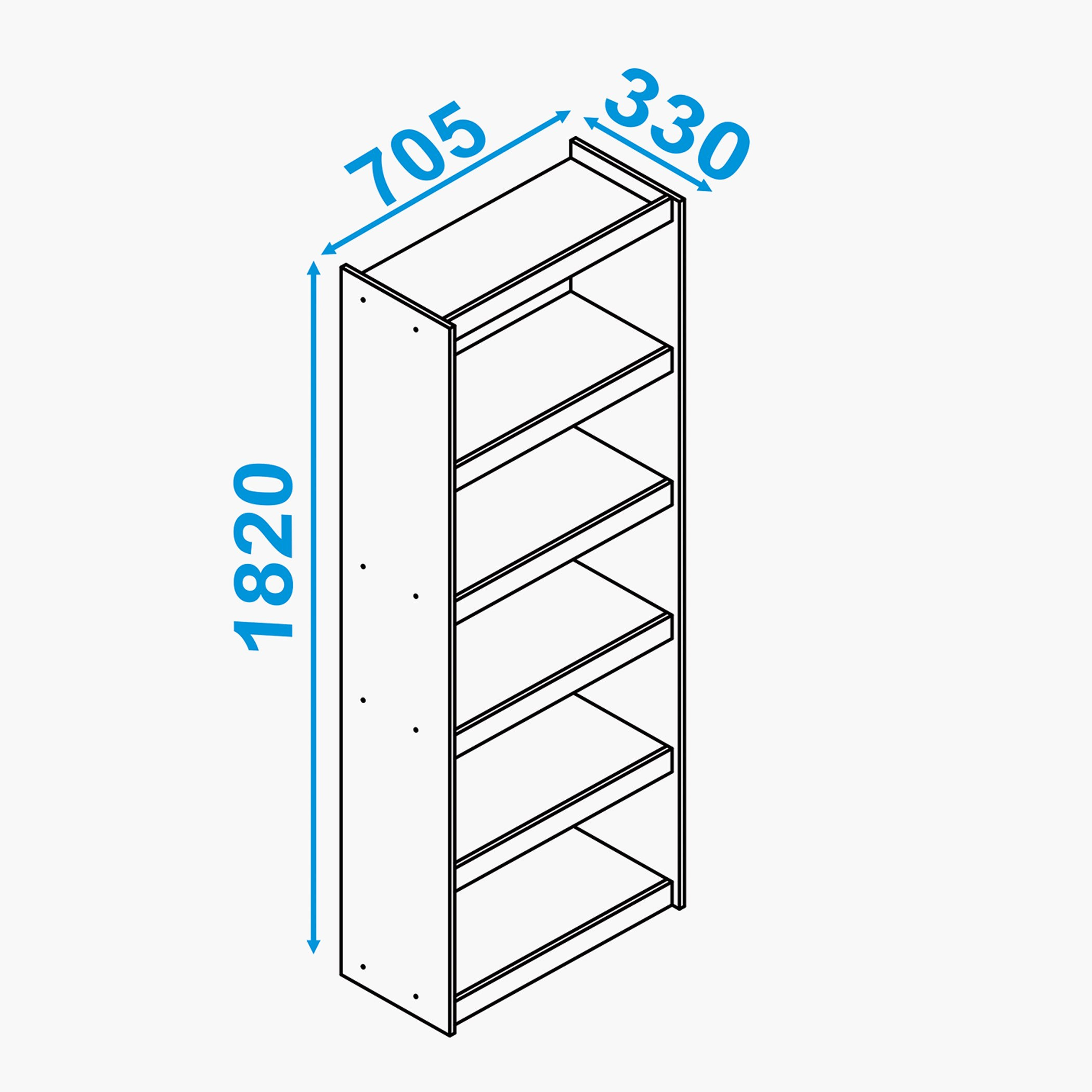 خزانة كتب رفيعة بخمسة طبقات من بيانكا لوندرينا-hbxfurniture-office-bookcases-image-7