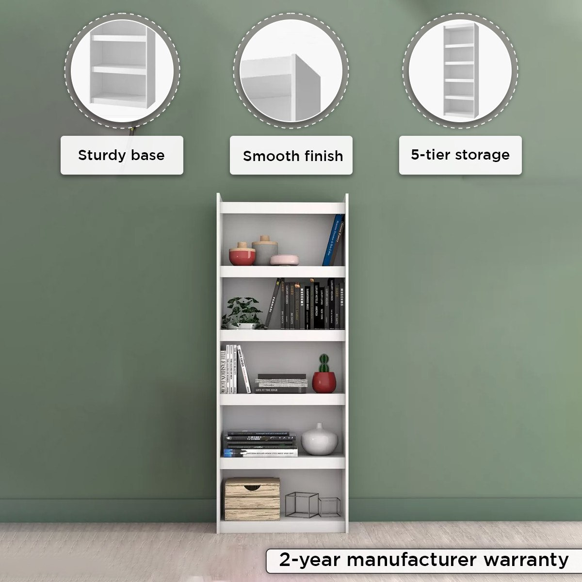 خزانة كتب رفيعة بخمسة طبقات من بيانكا لوندرينا-hbxfurniture-office-bookcases-image-4
