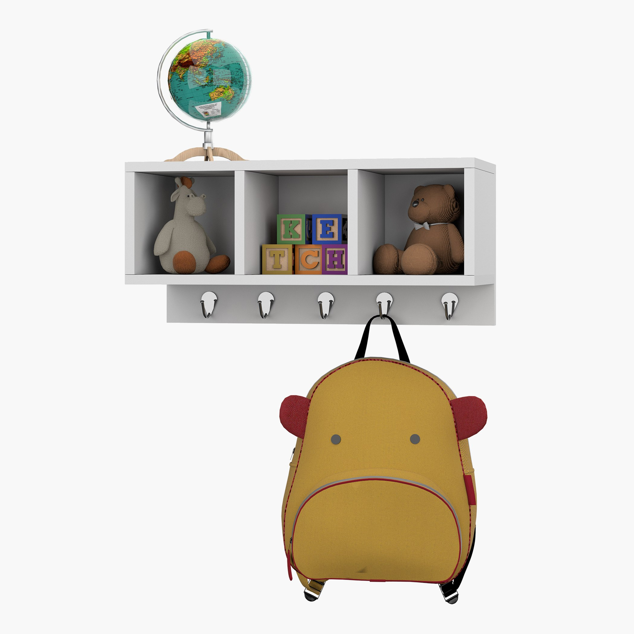 رف حائط 3 مكعبات مع 5 خطافات من بيانكا لوندرينا-hbxfurniture-mediaunitsandstorage-wallshelves-image-2