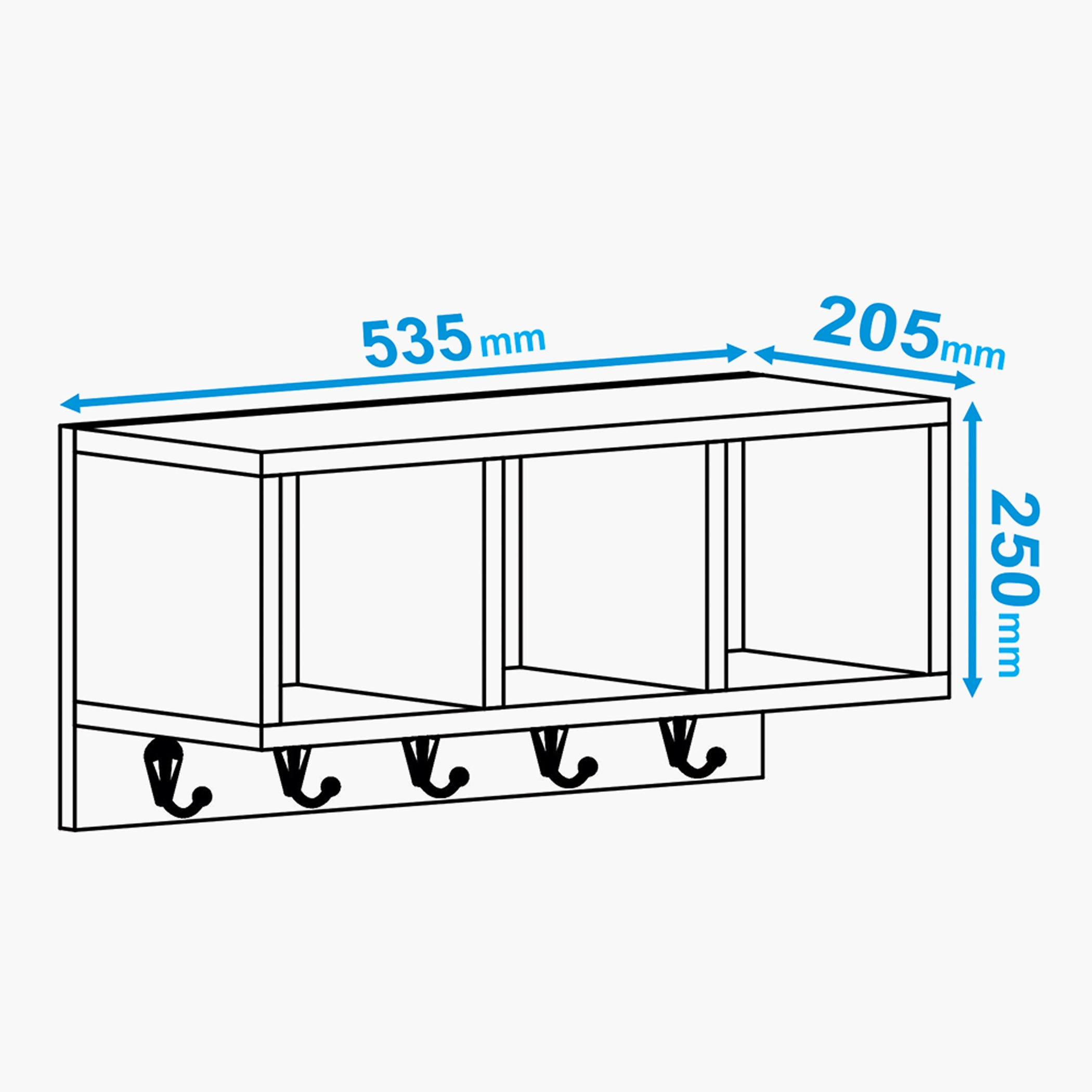 رف حائط 3 مكعبات مع 5 خطافات من بيانكا لوندرينا-hbxfurniture-mediaunitsandstorage-wallshelves-image-7