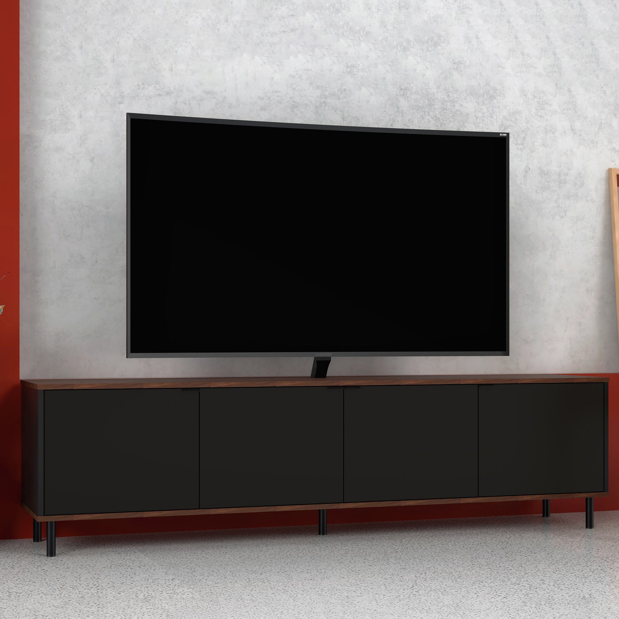 خزانة تلفاز حتى 70 بوصة بـ4 أبواب من بيانكا لوندرينا-hbxlivingroom-mediaunitsandstorage-tvunits-image-1