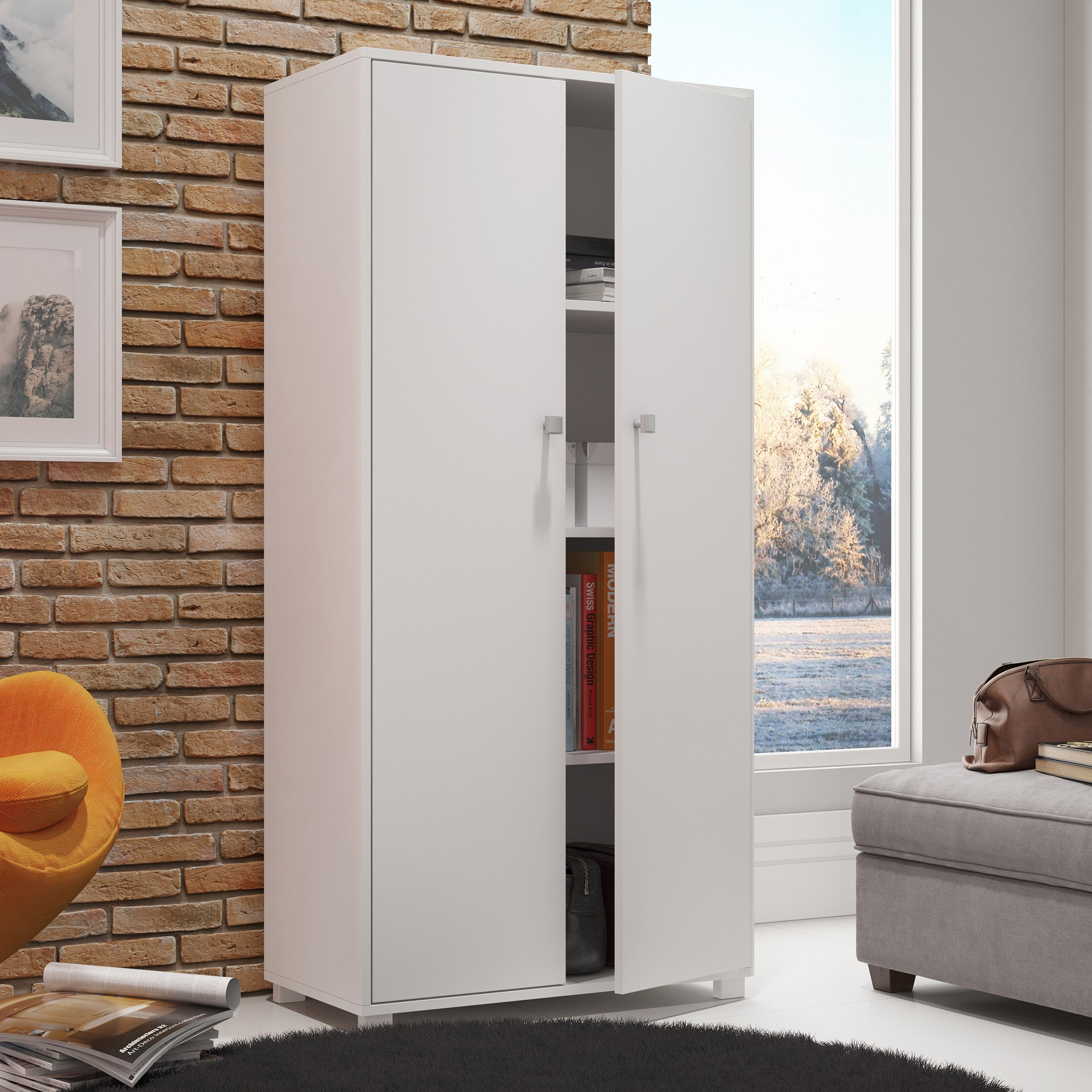 خزانة متعددة الاستخدامات ببابين من بيانكا لوندرينا-hbxfurniture-office-bookcases-image-1