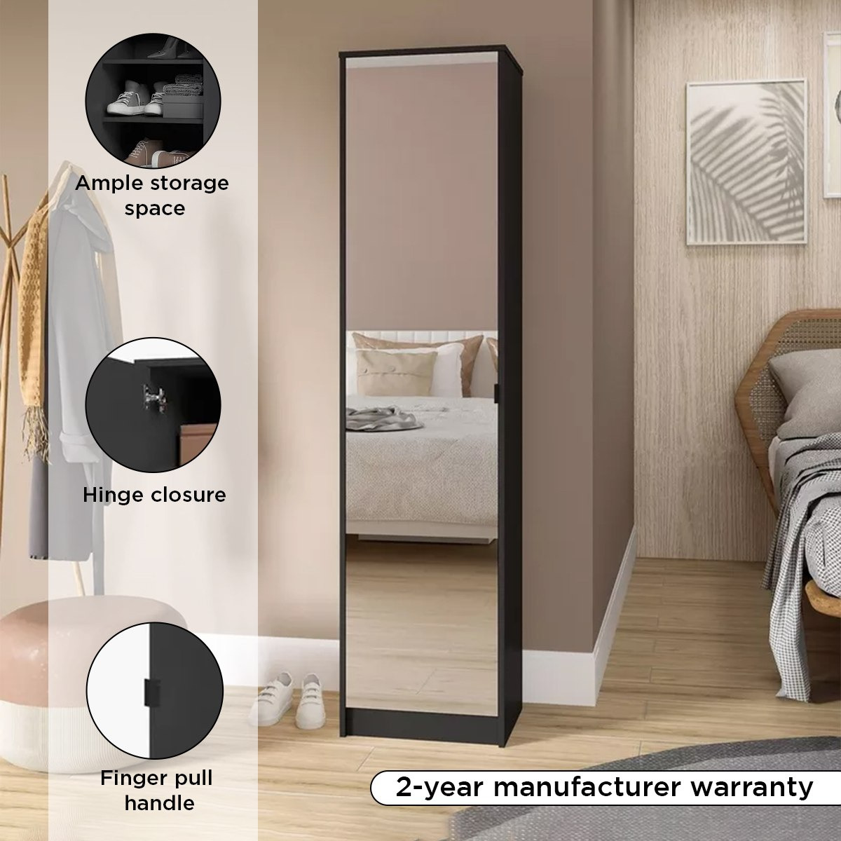 وحدة أحذية تتسع لـ14 زوجًا مع مرآة وباب من بيانكا لوندرينا-hbxbedroom-shoecabinetsandracks-image-4