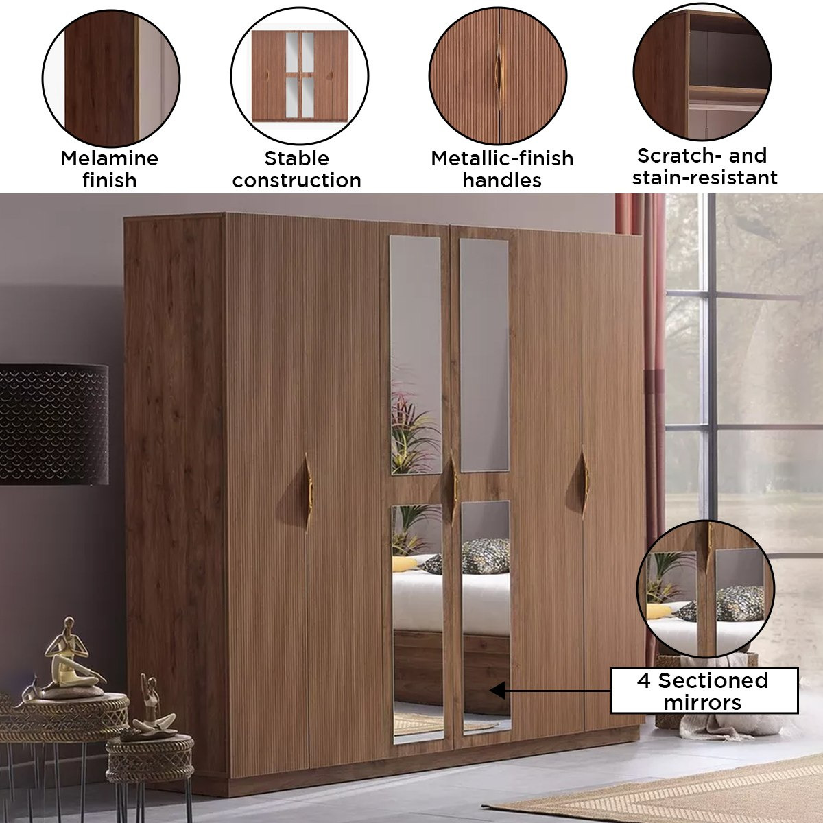 خزانة ملابس 6 أبواب مع 2 مرآة من هاربر-hbxfurniture-wardrobes-image-5