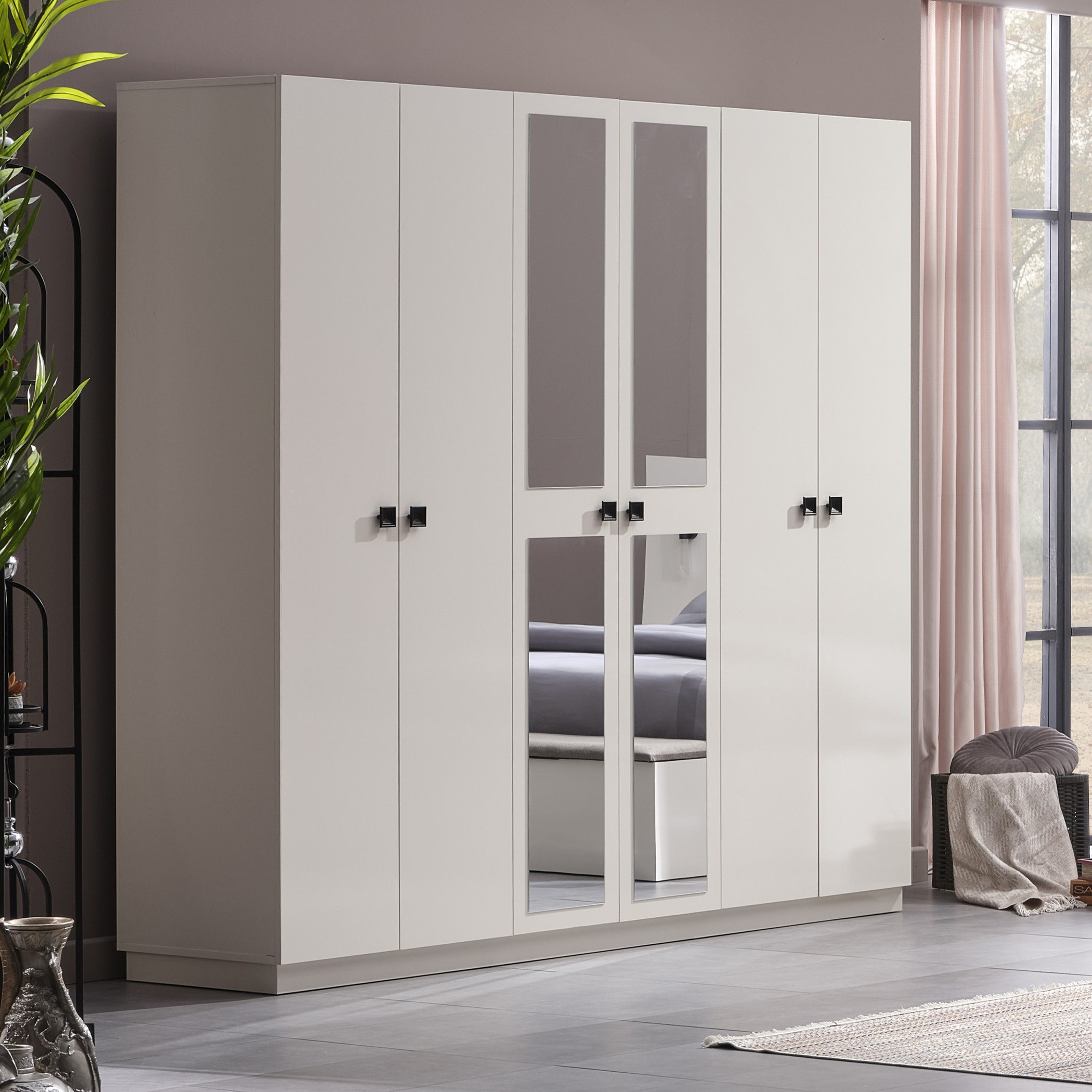 خزانة ملابس 6 أبواب مع 2 مرآة - سوهو من موڤو-hbxfurniture-wardrobes-image-2