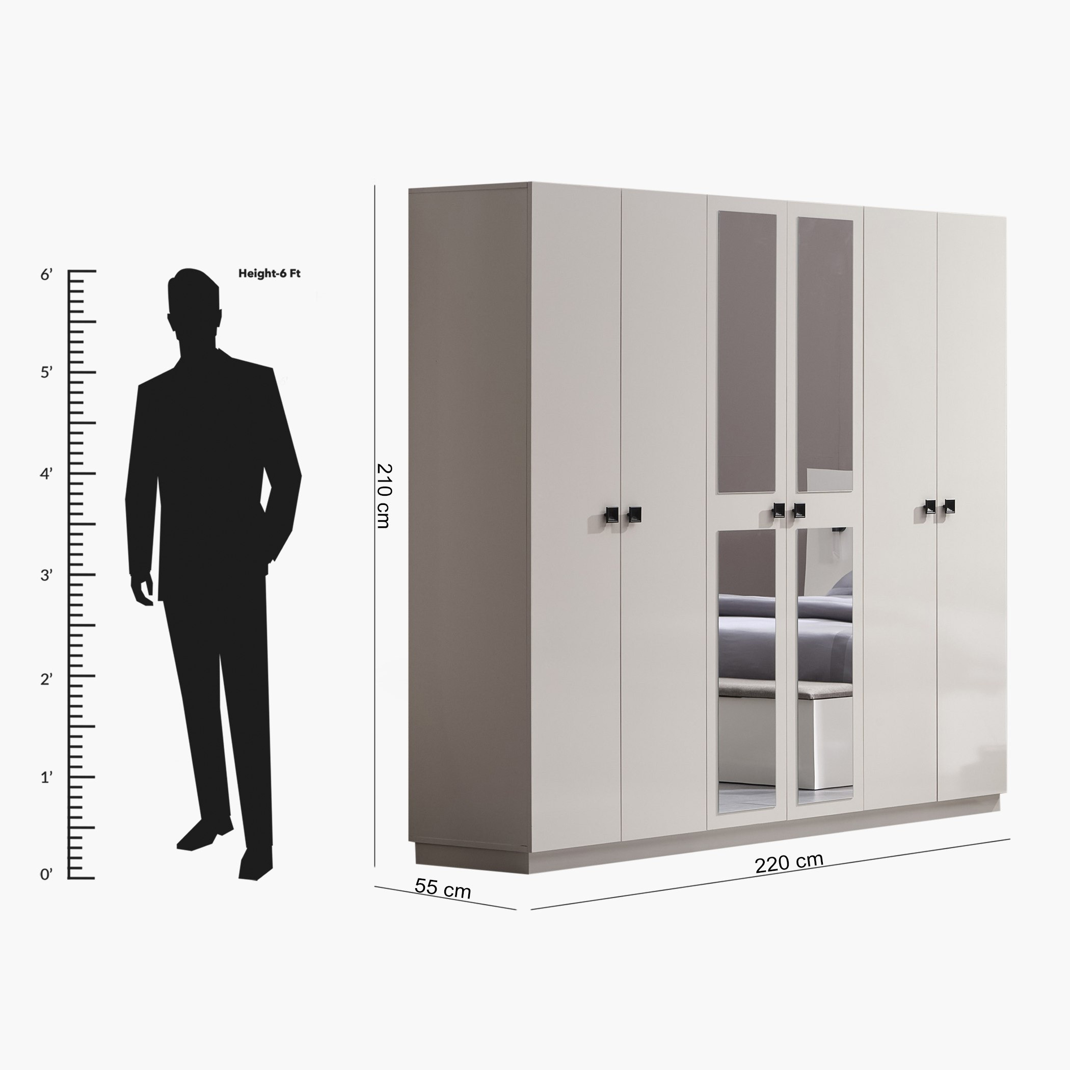 خزانة ملابس 6 أبواب مع 2 مرآة - سوهو من موڤو-hbxfurniture-wardrobes-image-9