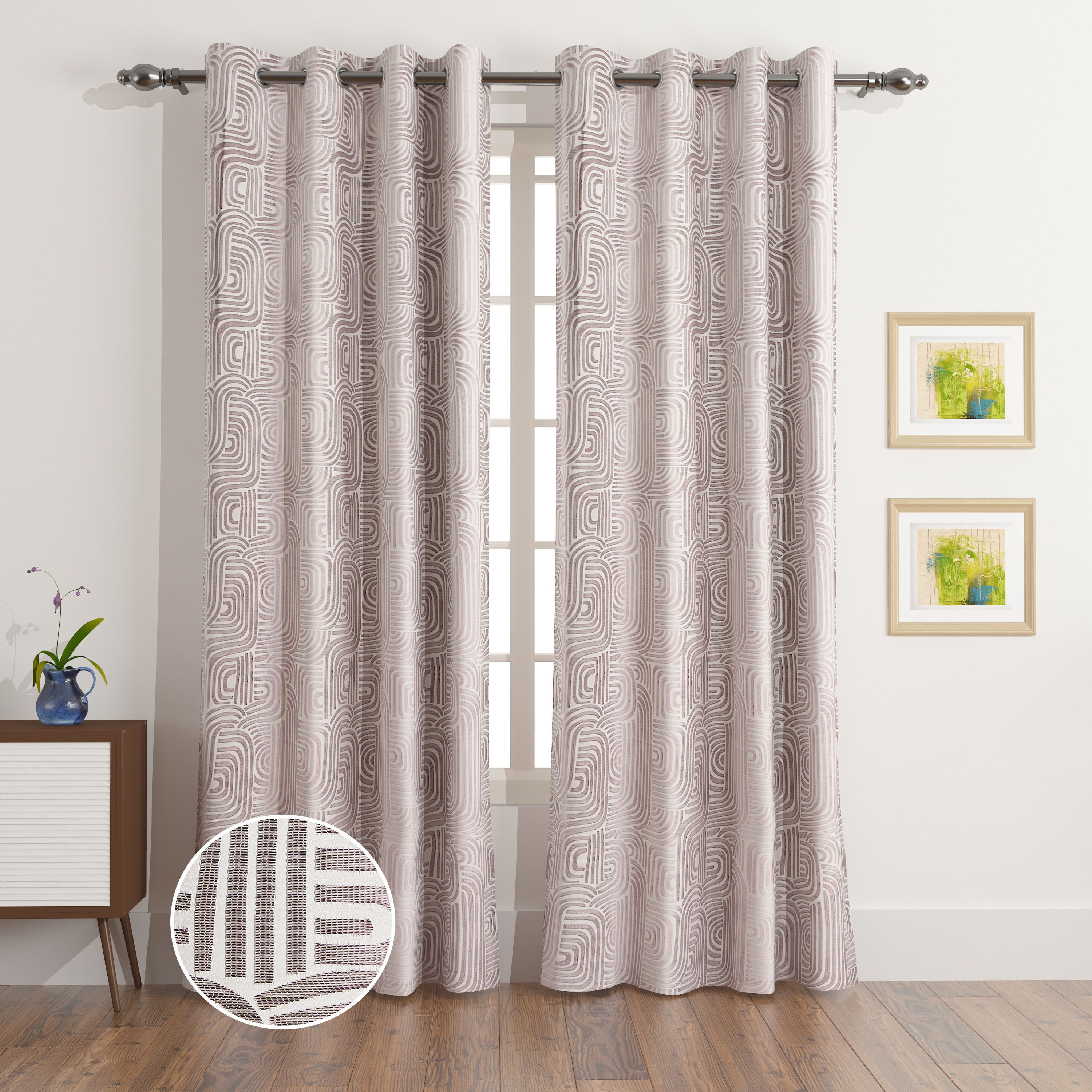 طقم ستائر جاكار قطعتين جازيل من نيو - 135x240 سم-hbxhomeware-hbxdecorandfurnishings-image-1