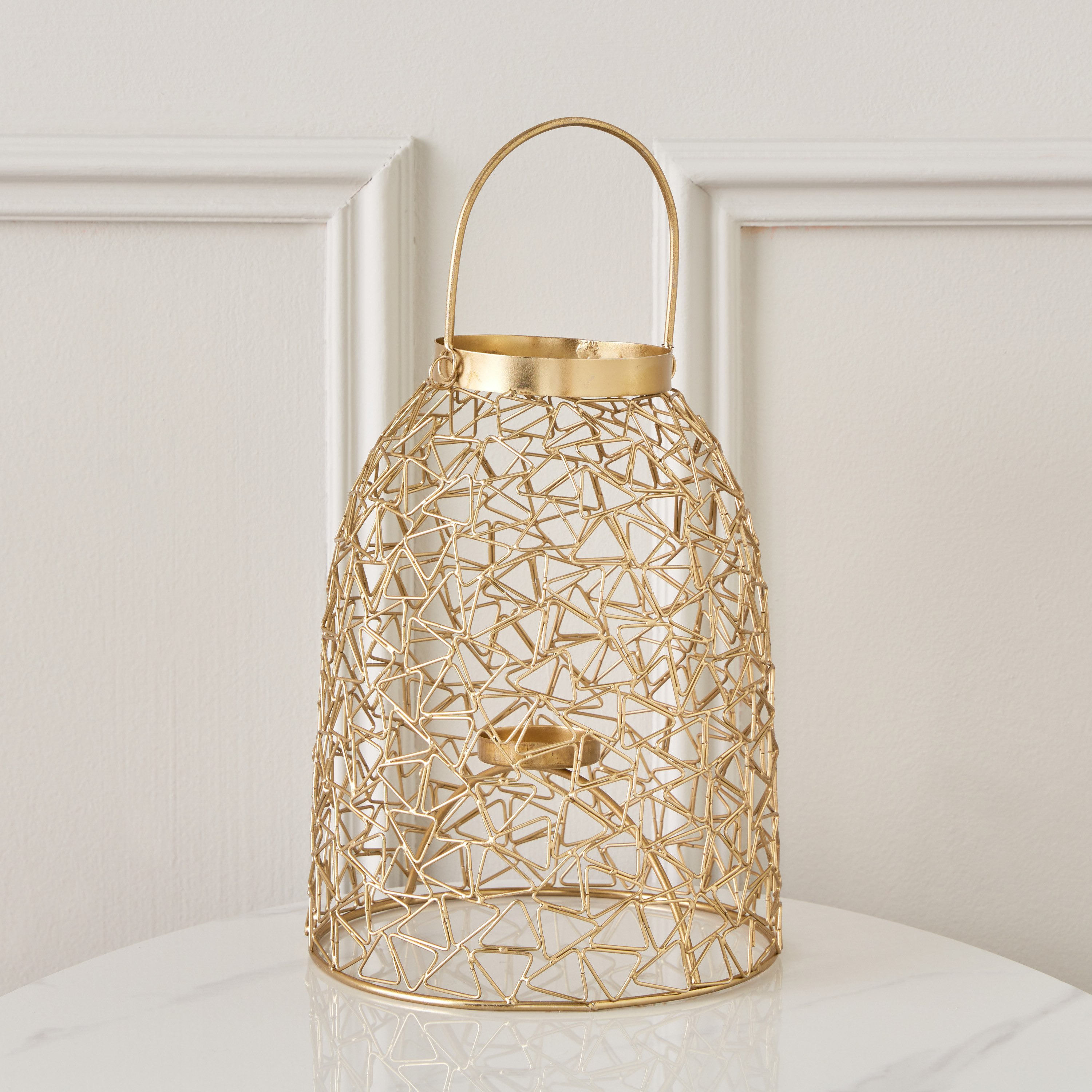 فانوس سلك معدني مع حامل شموع من هيليكس - 20x20x37 سم-hbxdecorandfurnishings-homeaccessories-lanterns-image-2