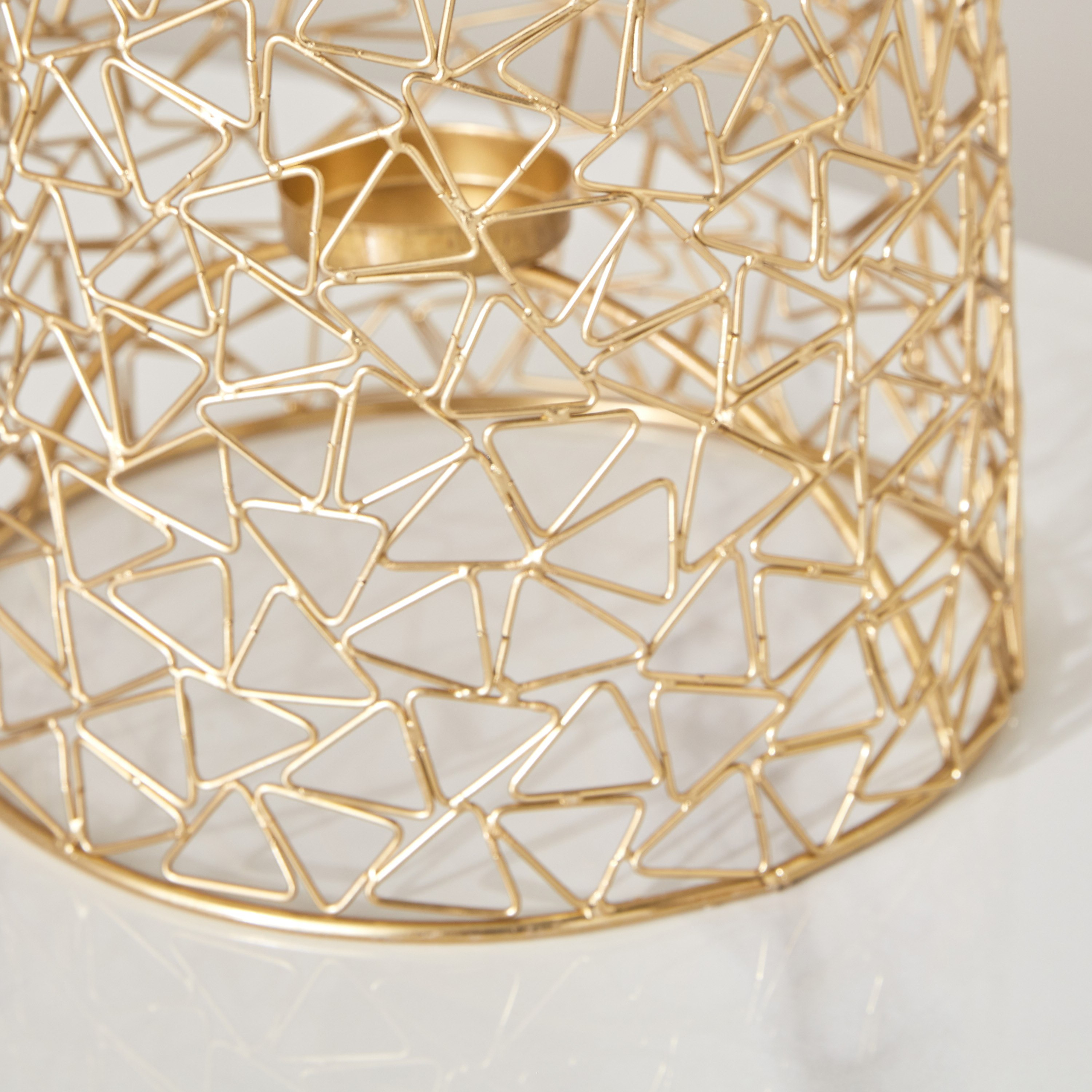 Helix Metal Wired Lantern with Candleholder - 20x20x32 cm-hbxdecorandfurnishings-homeaccessories-lanterns-image-4