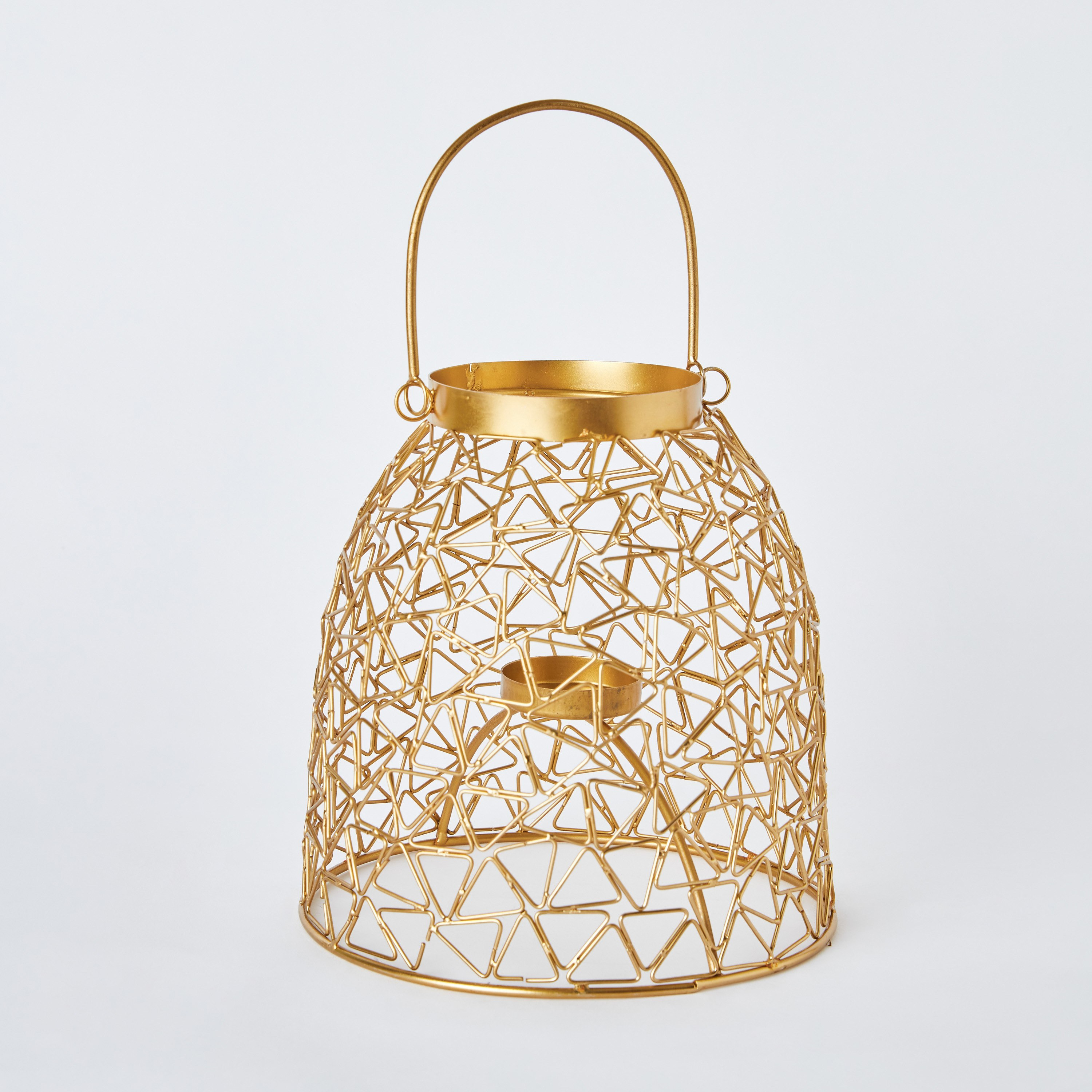 Helix Metal Wired Lantern with Candleholder - 20x20x32 cm-hbxdecorandfurnishings-homeaccessories-lanterns-image-6