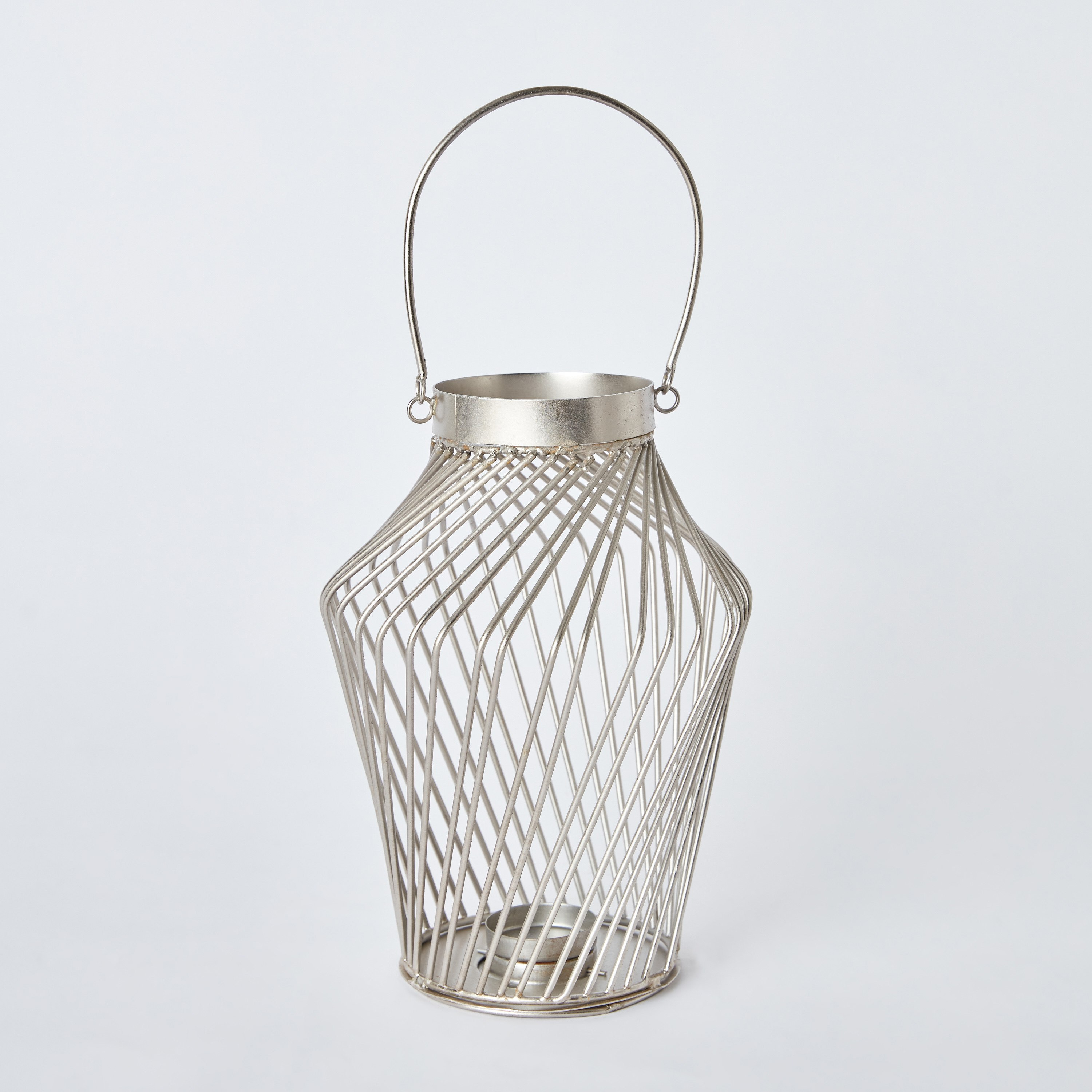 Helix Metal Ribbed Taper Lantern - 15x15x31 cm-hbxdecorandfurnishings-homeaccessories-lanterns-image-6