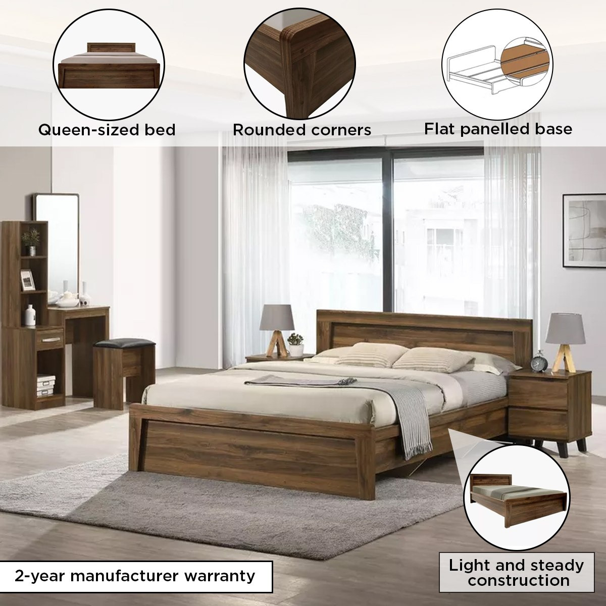 Kulltorp Plus Queen Bed - 140x200 cm-hbxbedroom-bedsandbedsets-beds-queen-image-4