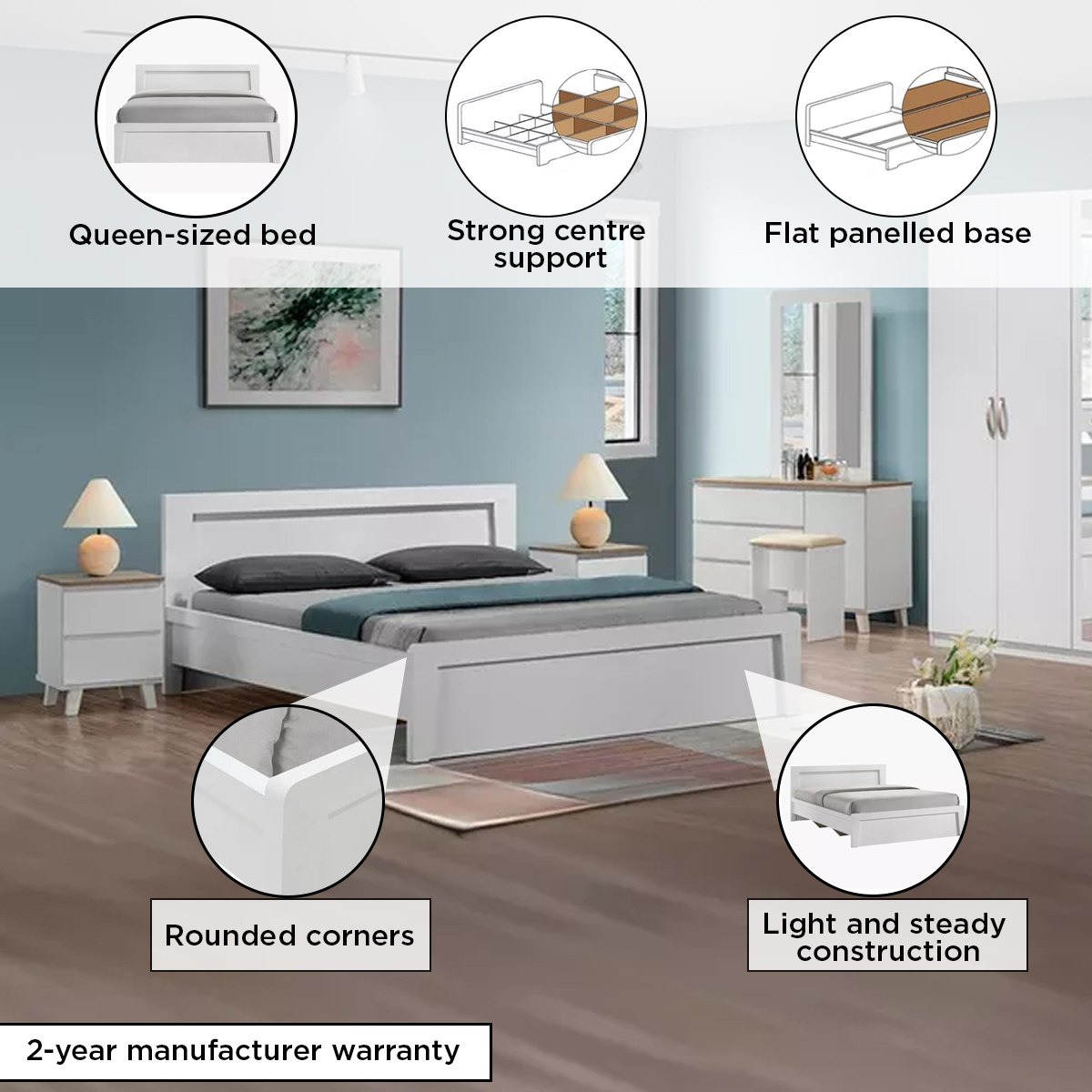 Kulltorp Plus Queen Bed - 160x200 cm-hbxbedroom-bedsandbedsets-beds-queen-image-4
